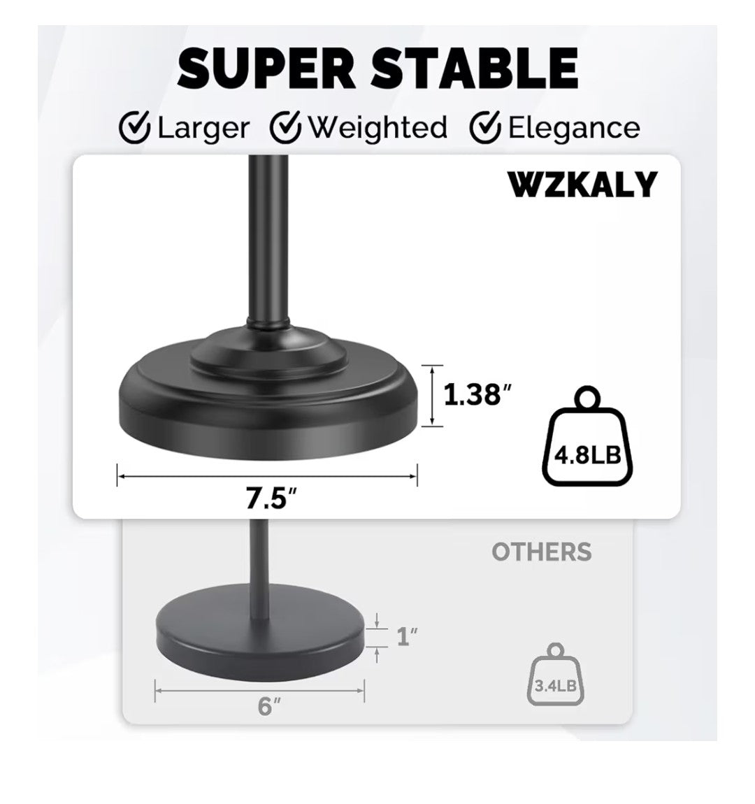 Toilet Paper Holder Stand (Black)