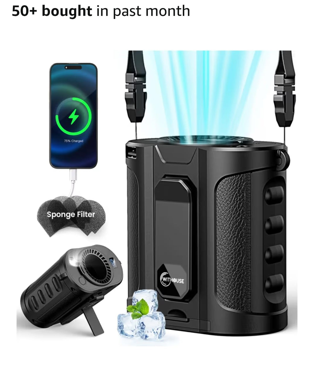 2026 AI Portable Waist Fan 12000mAh, 40H Runtime