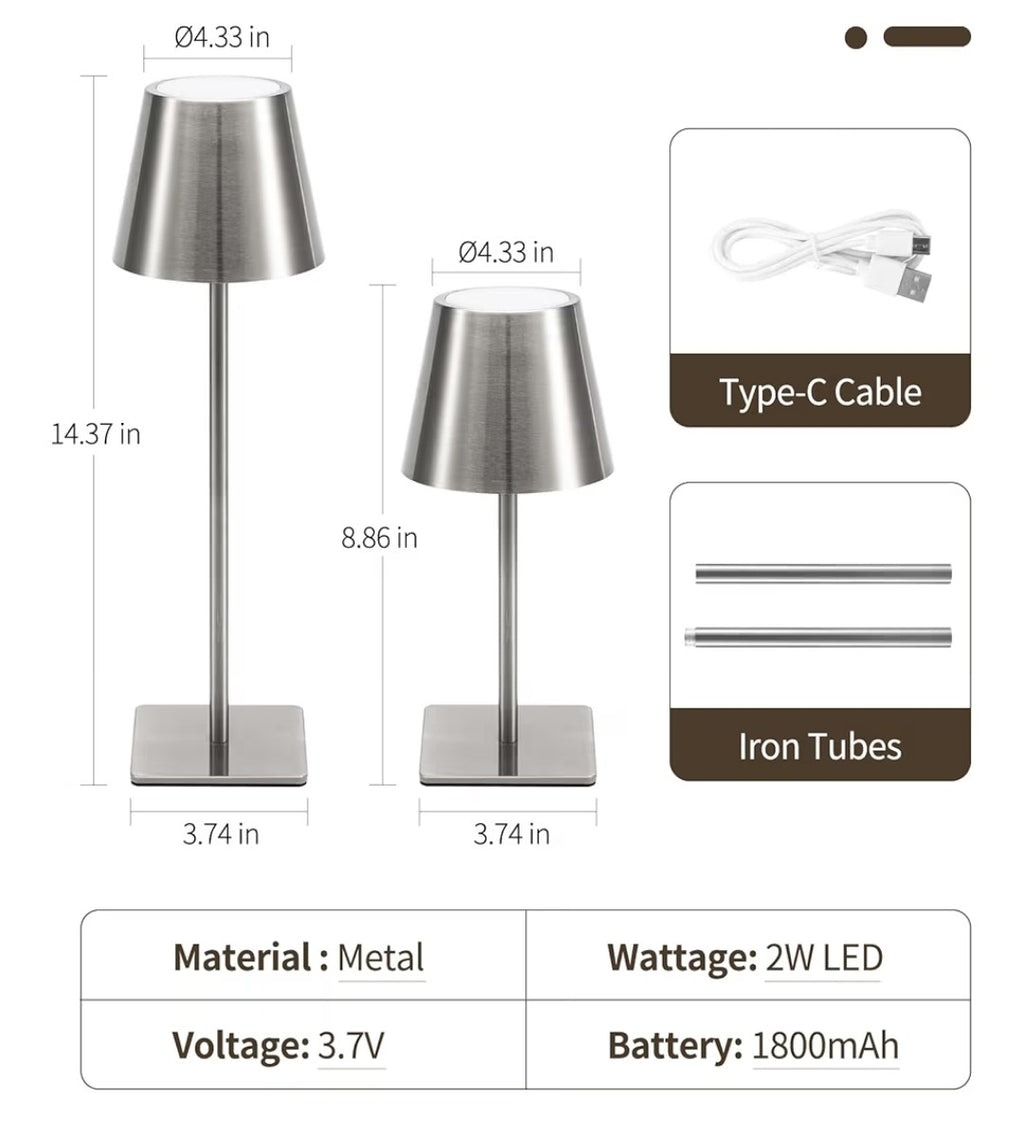 U.E Cordless Table Lamp 3 pack (Silver)