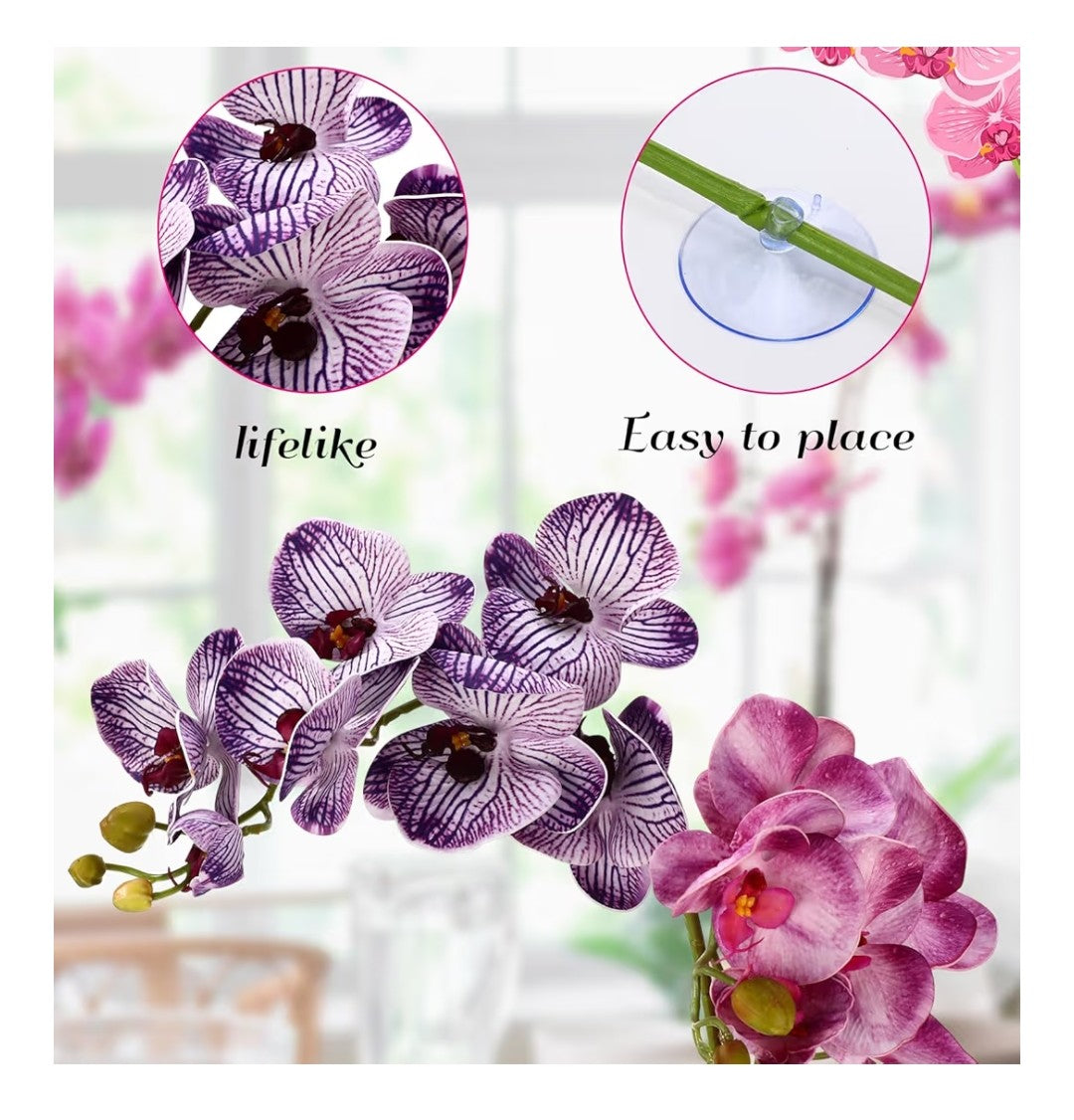 Artificial Phalaenopsis with Suction Cups 2 pack