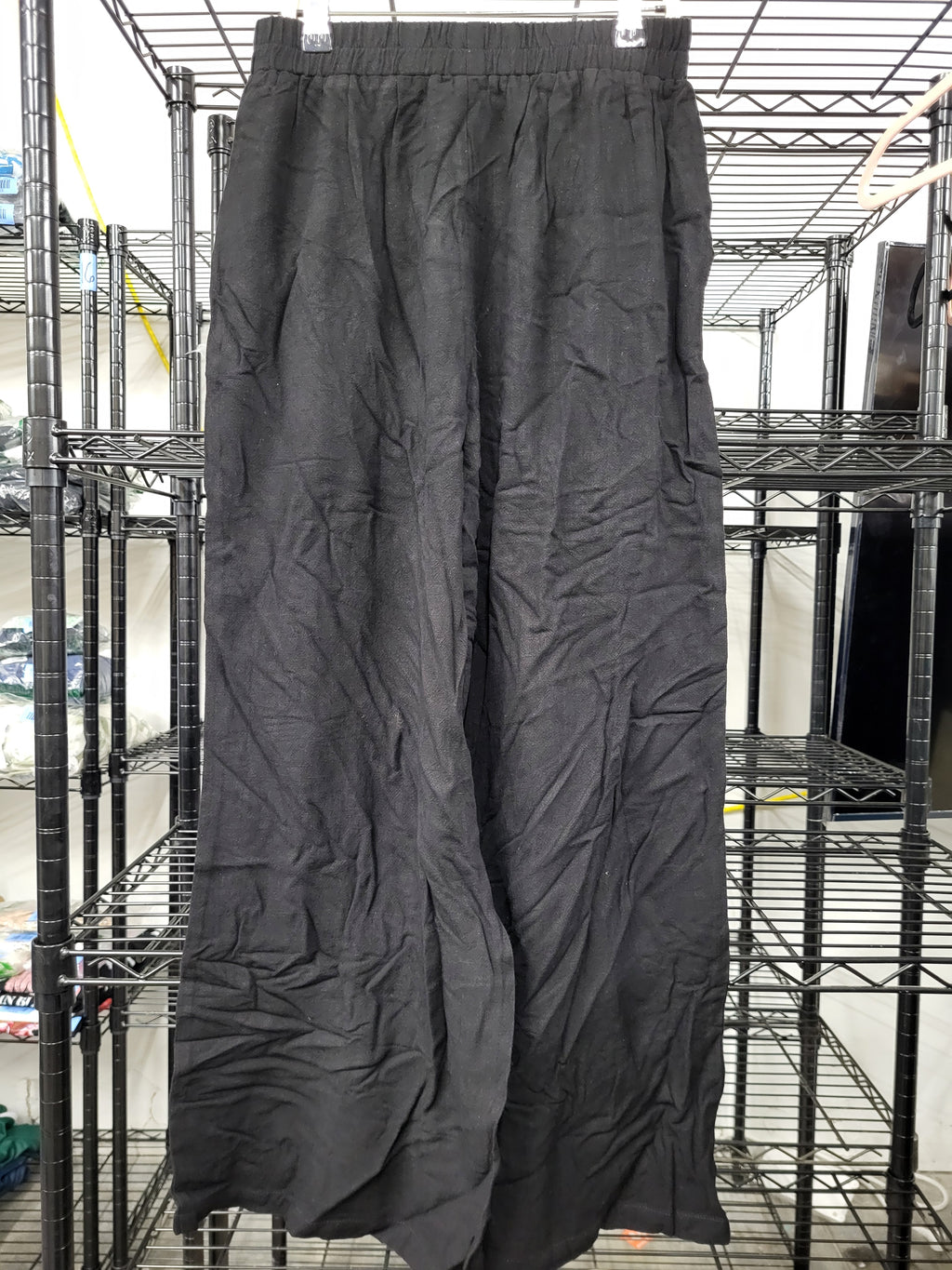 Linen High Waist Wide Leg Summer Pants (Small)