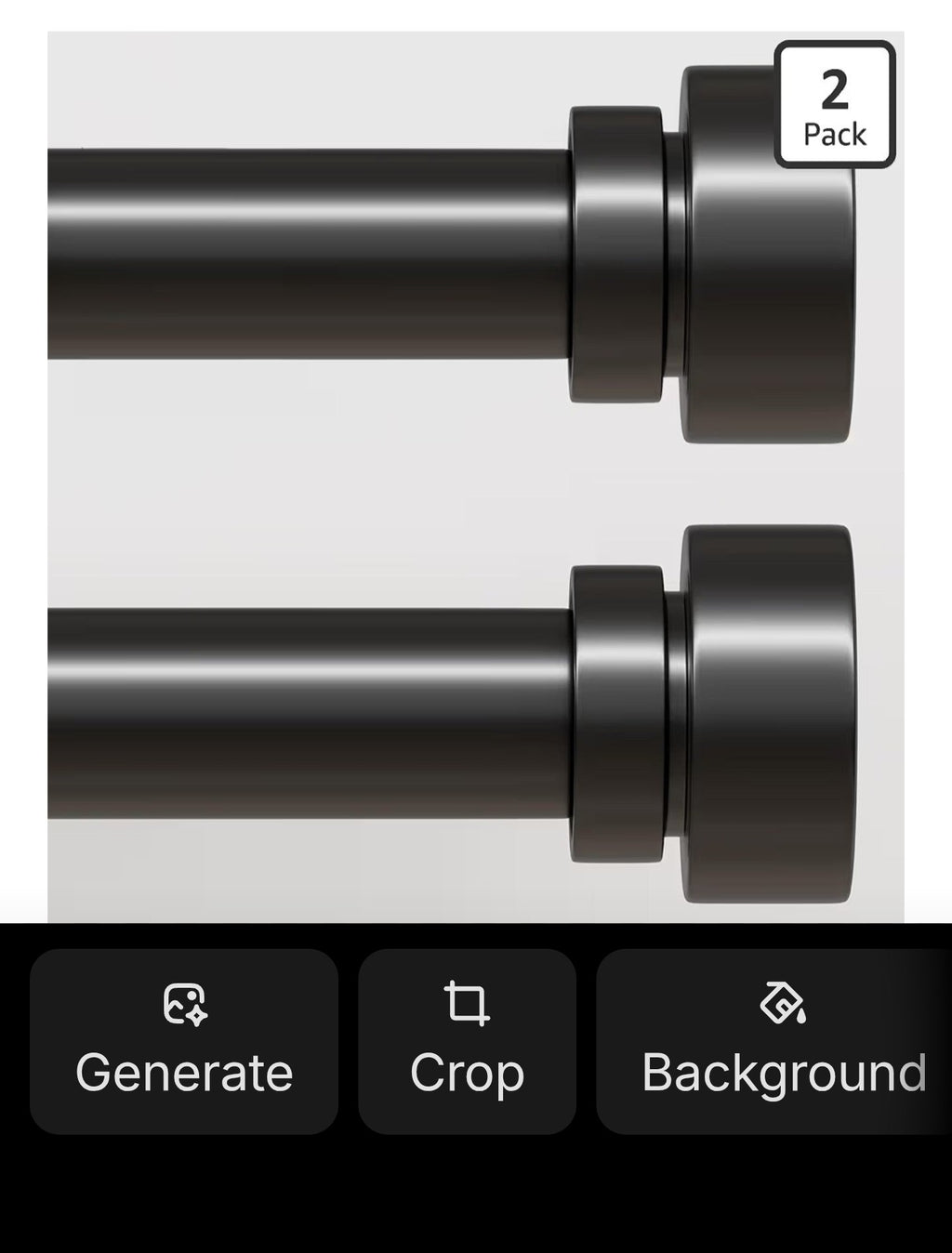 Lootkell 2 Pack Modern Black Curtain Rods Set for Windows 28 to 48 Inches