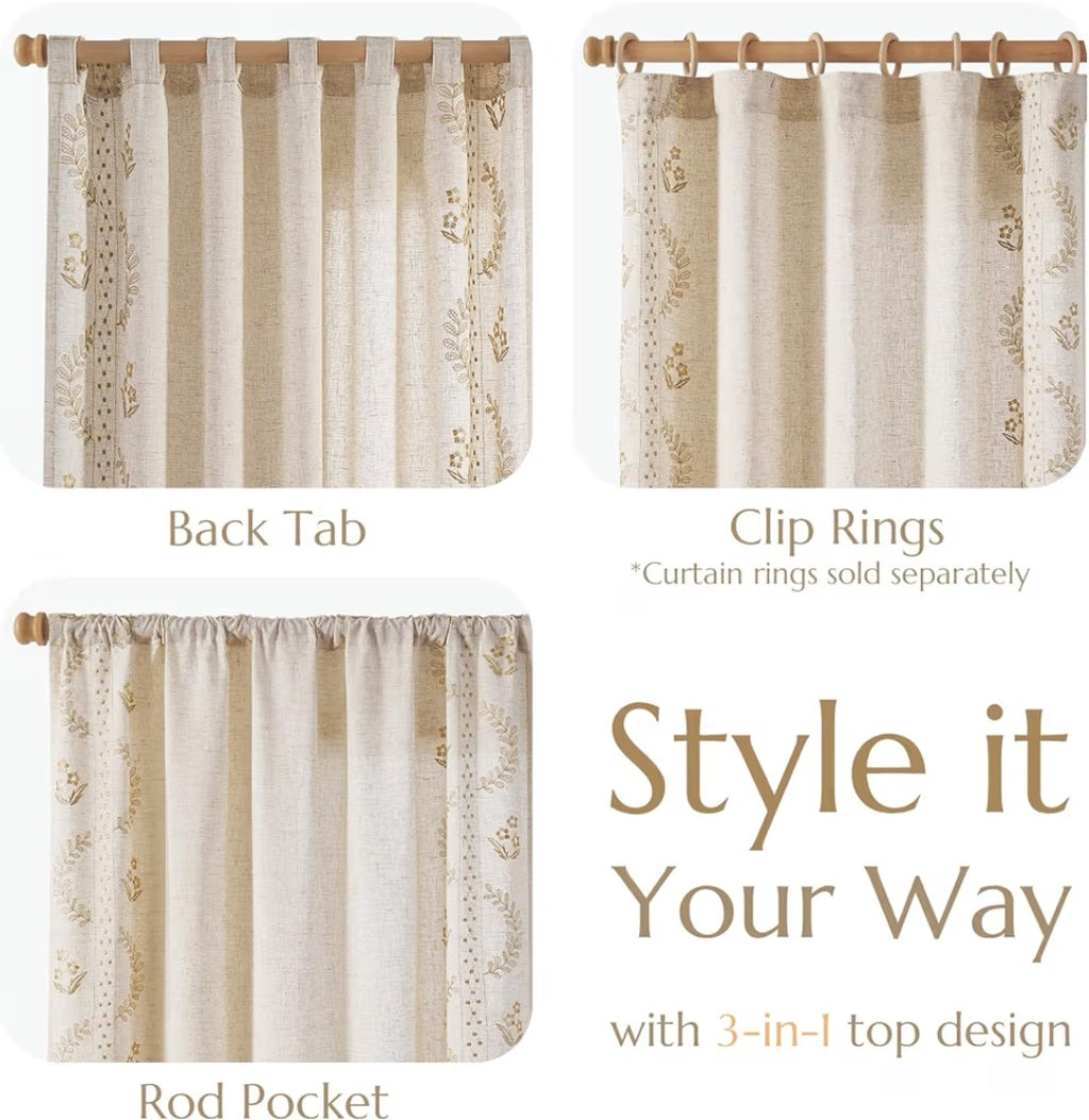 Melrose Linem Curtains 84in (2 pack)