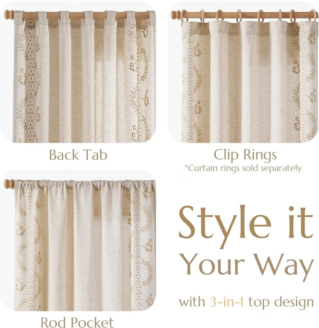 Melrose Linem Curtains 84in (2 pack)