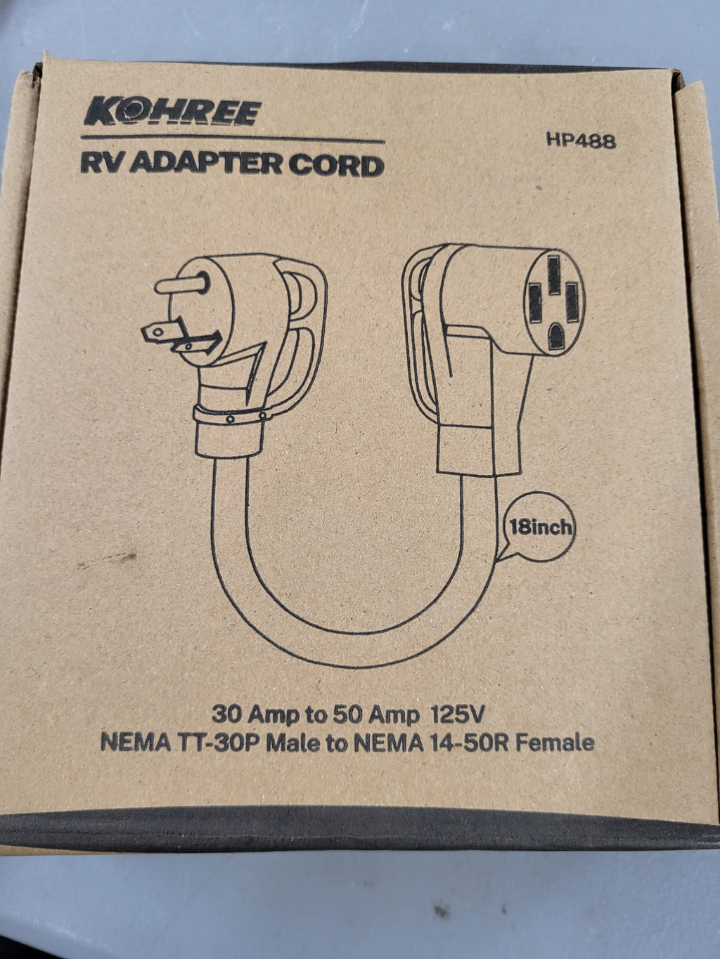 Kohree 30 Amp to 50 Amp RV Adapter