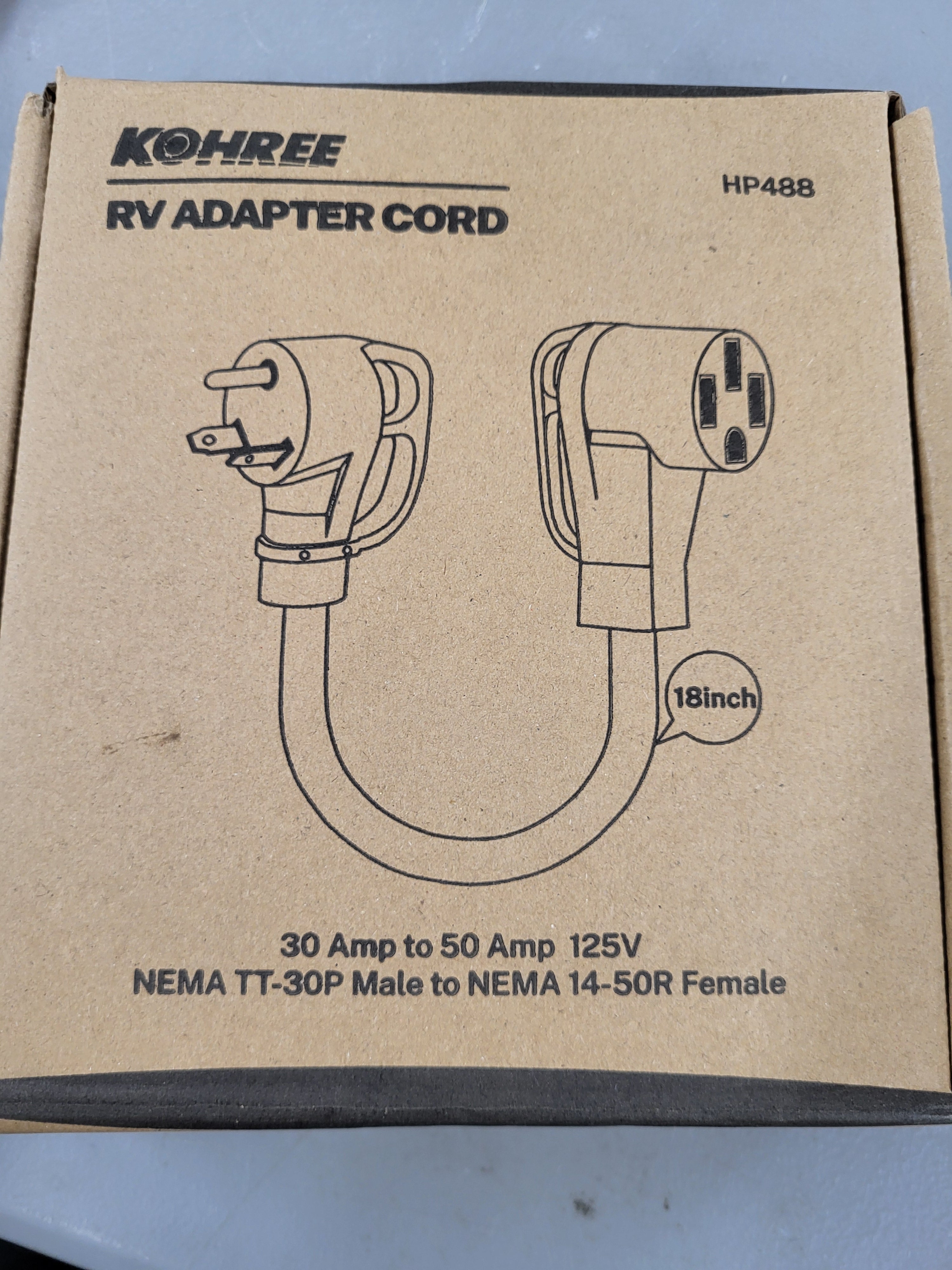 Kohree 30 Amp to 50 Amp RV Adapter