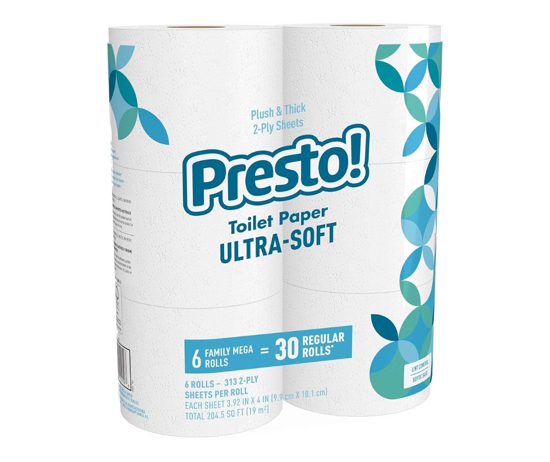 Presto Utlra Soft Toilet Paper (18 total Rolls)