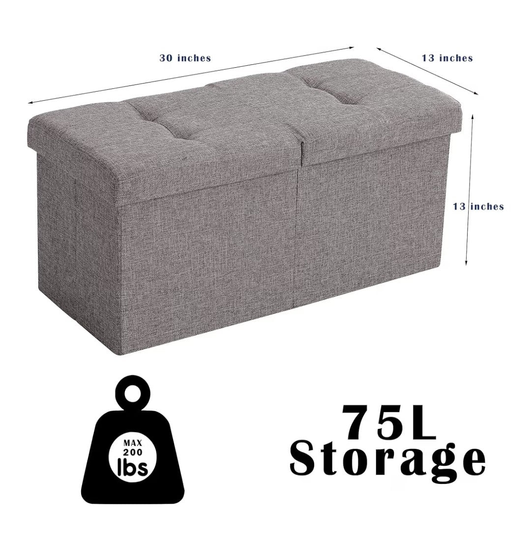 Storage Ottoman Bench 75L 30in