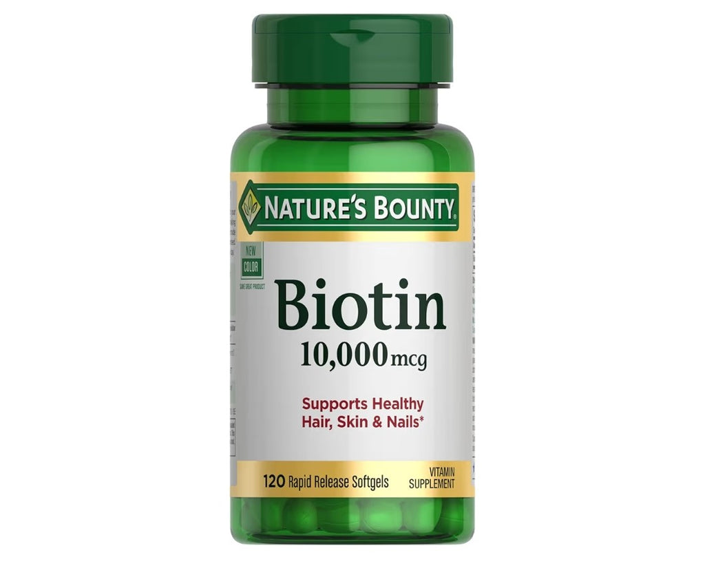 Nature's Bounty Biotin Supports Healthy Hair, Skin, and Nails 10,000mcg (120 Softgels)