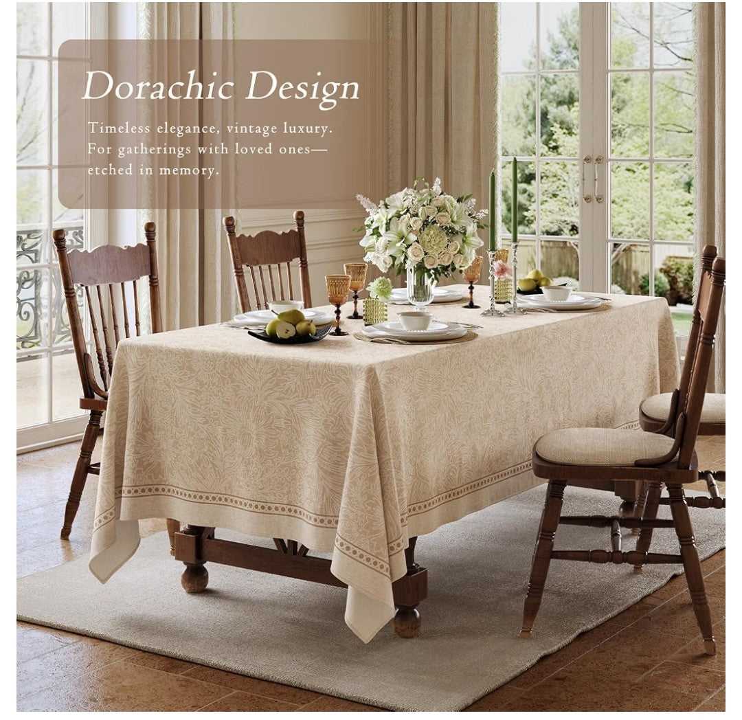 Thick Linen Tablecloth 79in x 55in