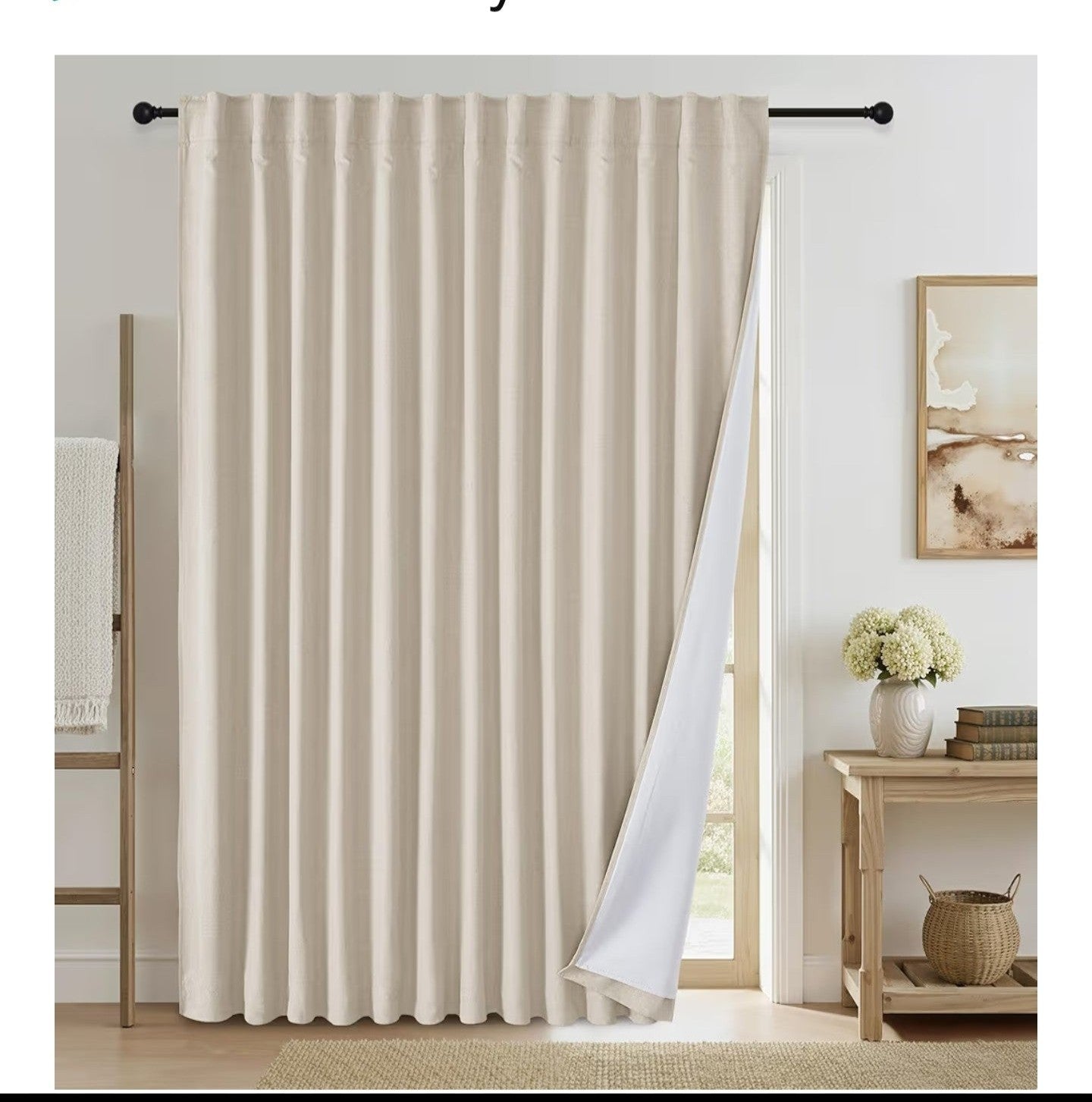 RYB HOME 3-in-1 Soundproof Blackout Energy Saving Room Divider Curtains,