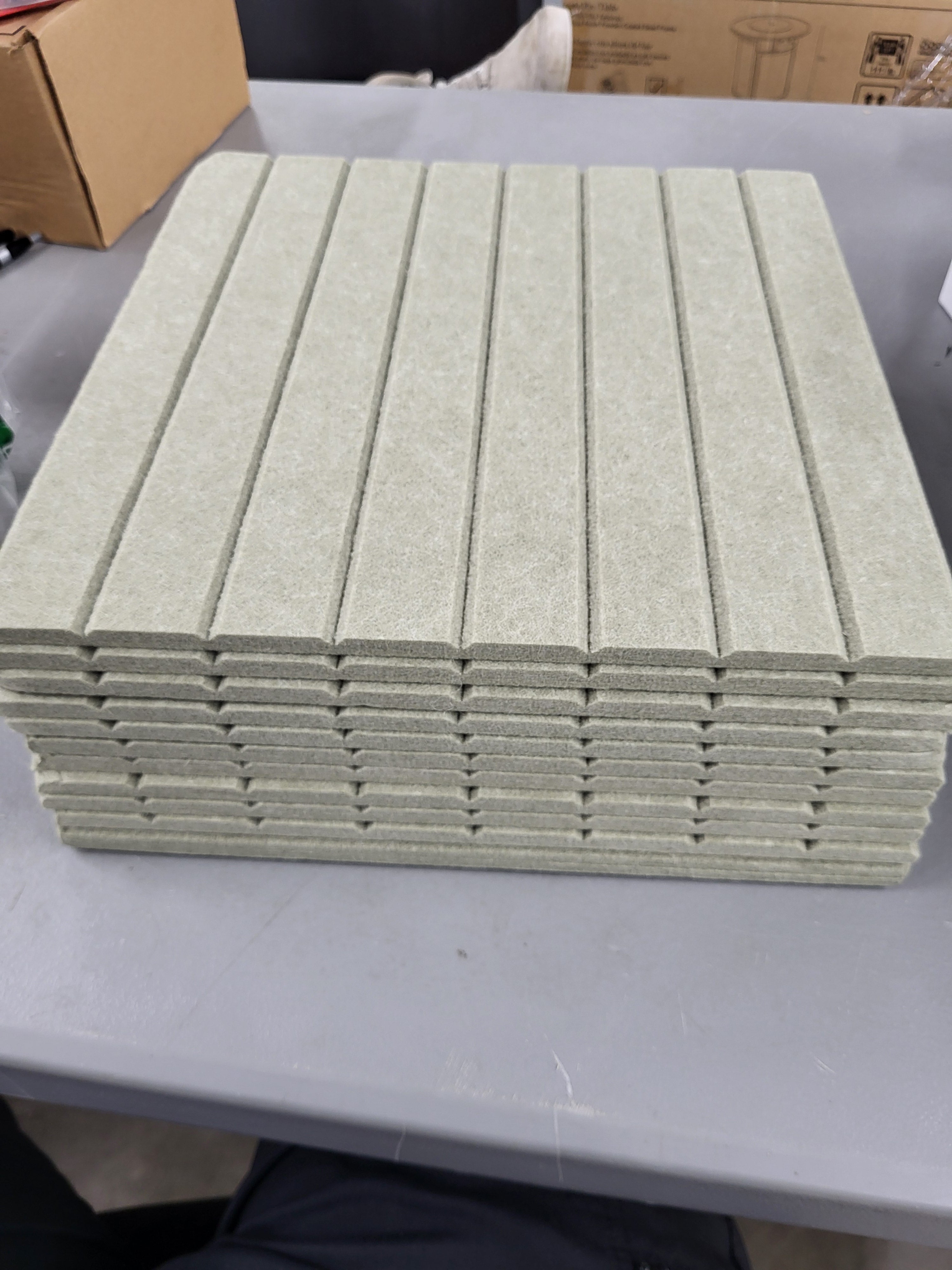 Bumusty Large Cork Board Alternative-48 x 36" Felt Bulletin Board Tiles, with 30 Pushpins, 70 Adhesive Tabs, Fine-Stripe 12-Pack, Cork Boards for Office Push Pin Board Felt Board-Sage