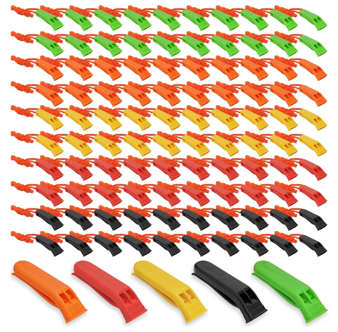 Emergency Whistles, 5 Colors (120pcs)
