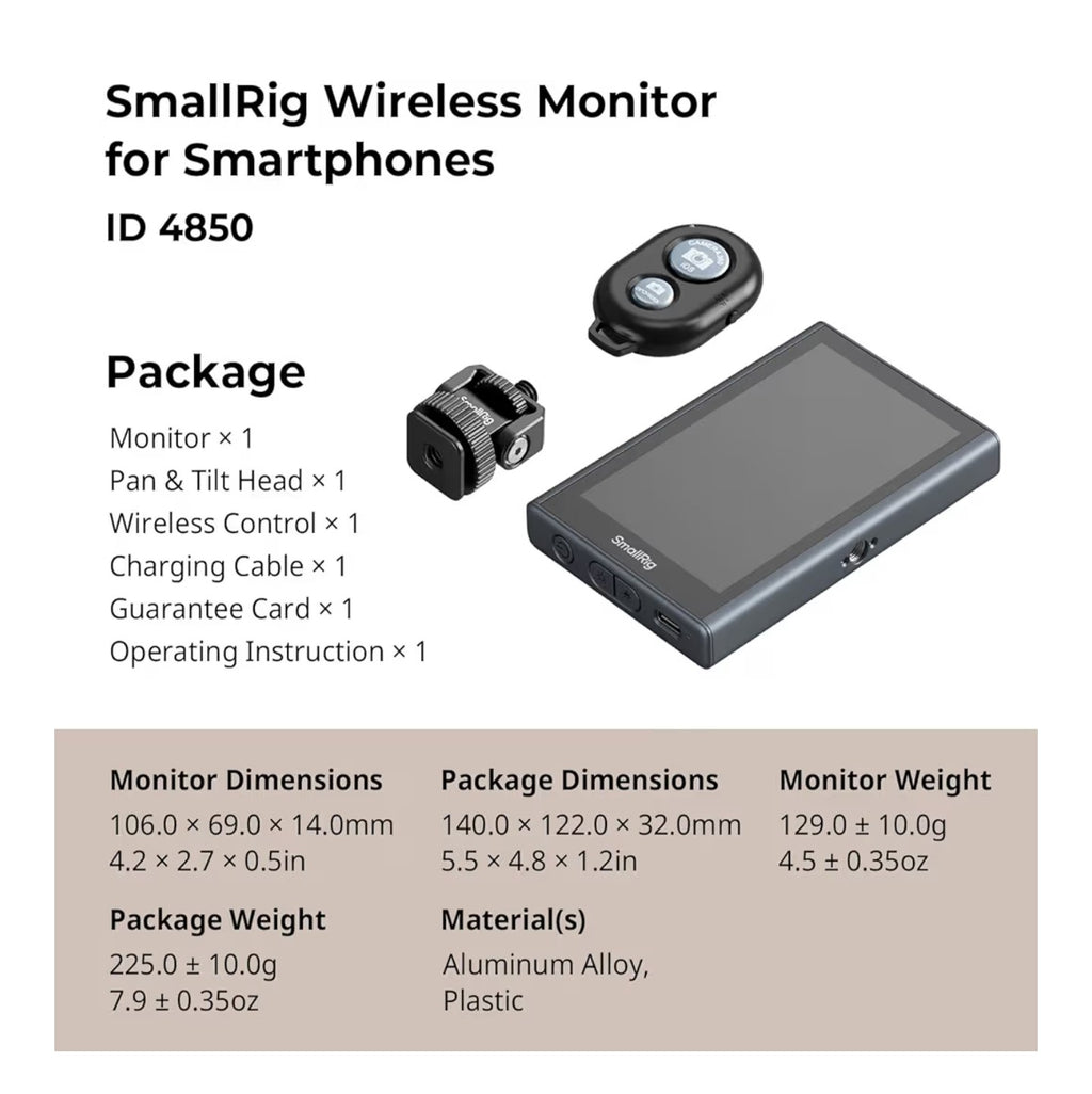 SmallRig Phone Monitor Screen with Wireless Control