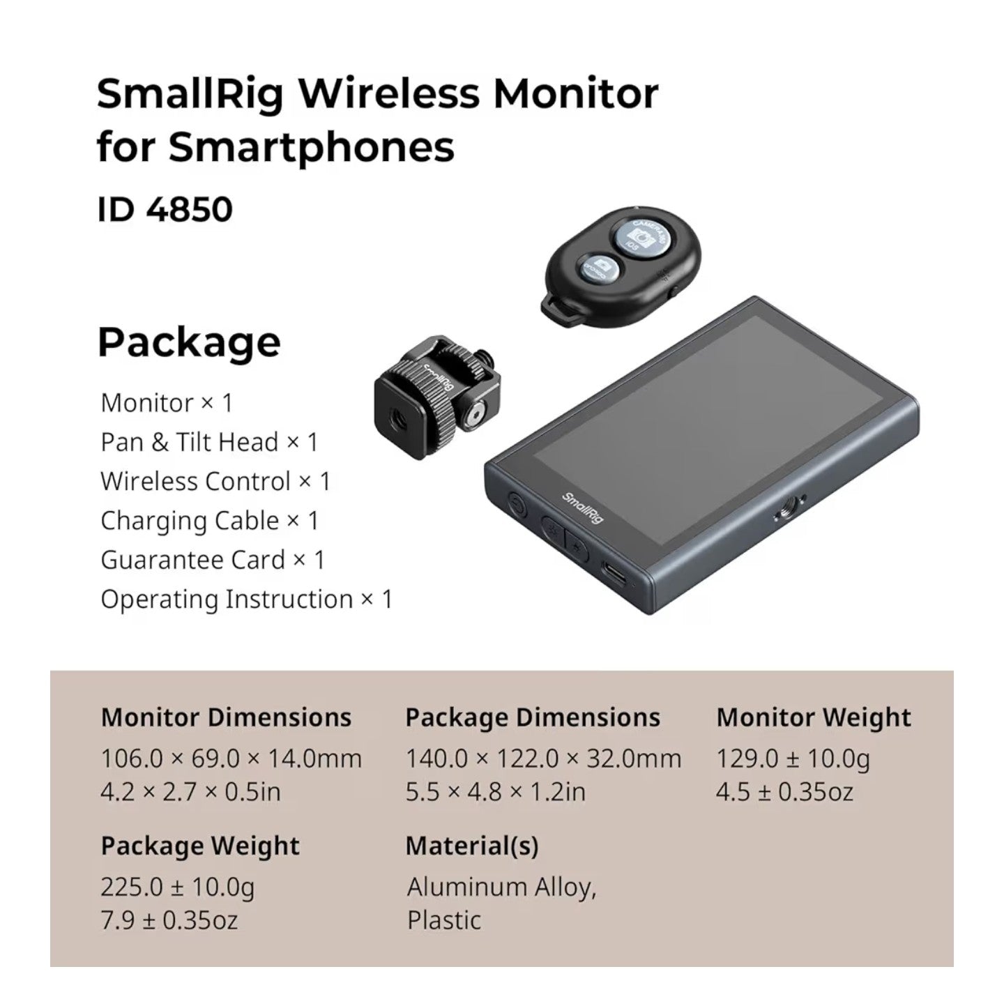 SmallRig Phone Monitor Screen with Wireless Control