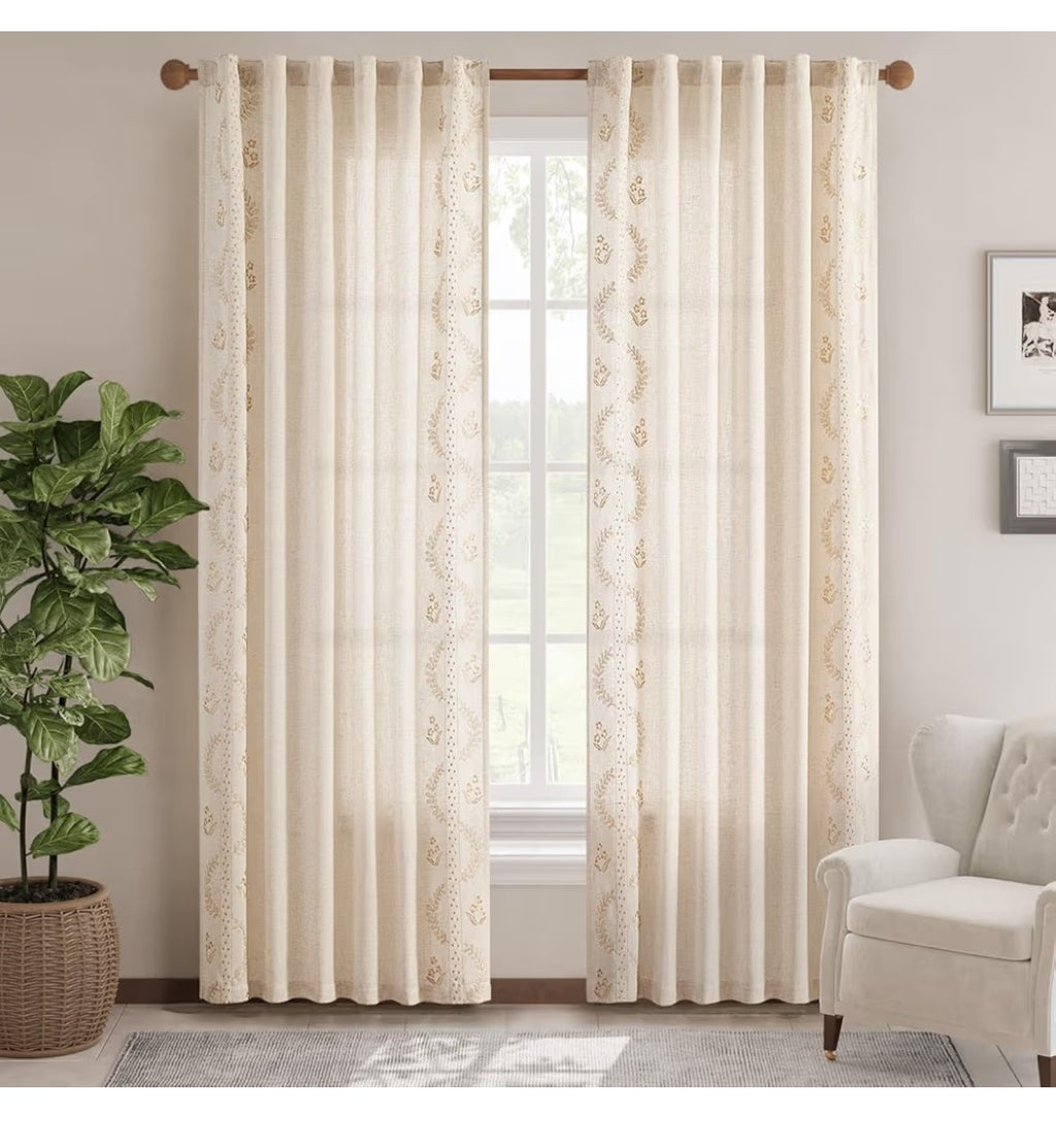 Melrose Linem Curtains 84in (2 pack)