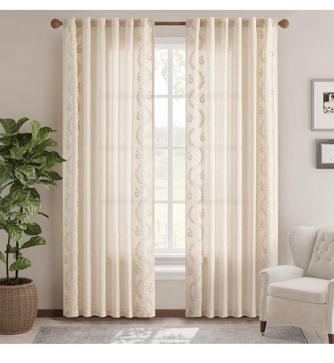 Melrose Linem Curtains 84in (2 pack)