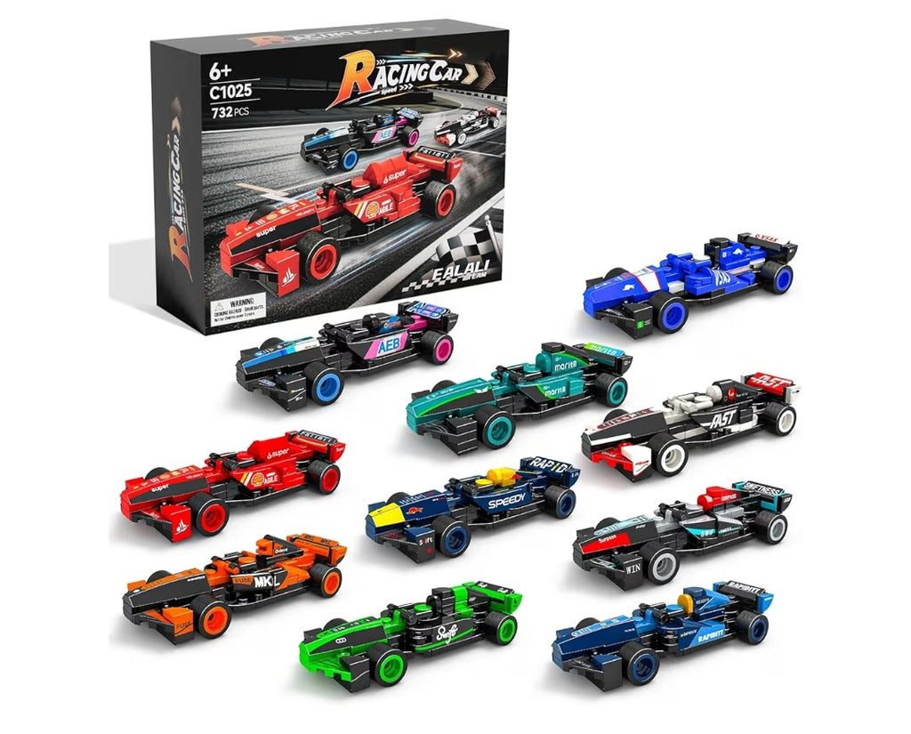 F1 Race Cars Building Blocks 10 pack