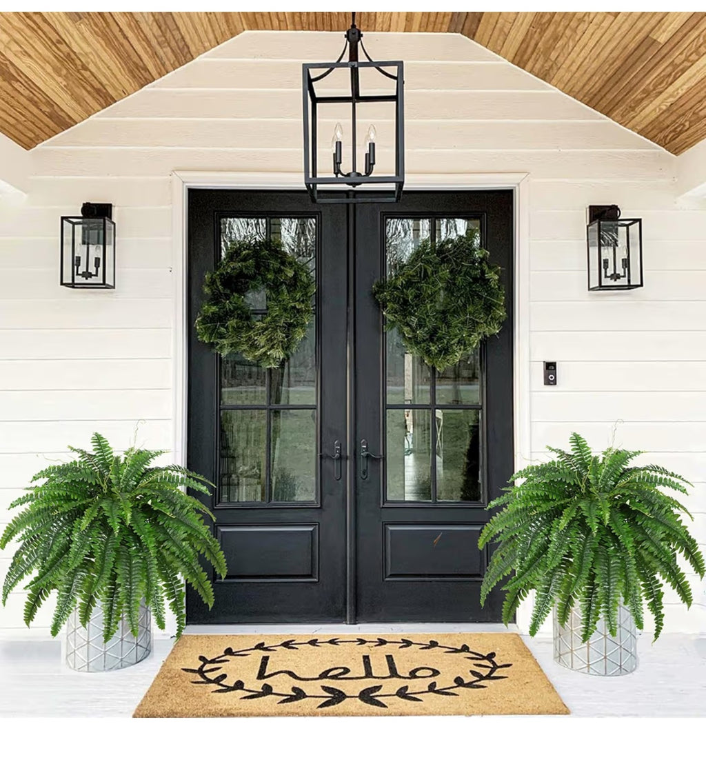 Artificial Boston Fern Bush- Set of 2 Large Artificial Ferns