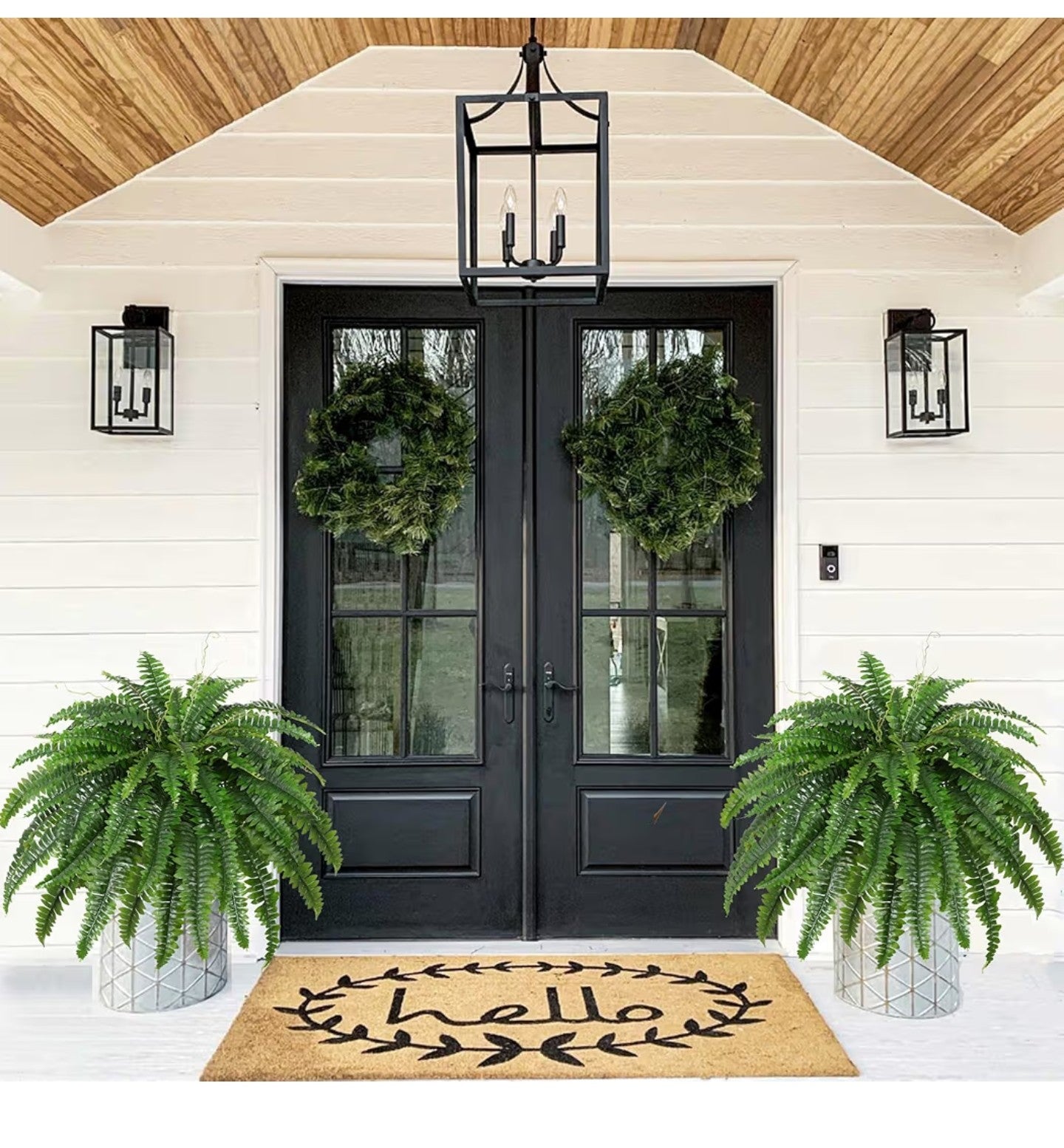 Artificial Boston Fern Bush- Set of 2 Large Artificial Ferns