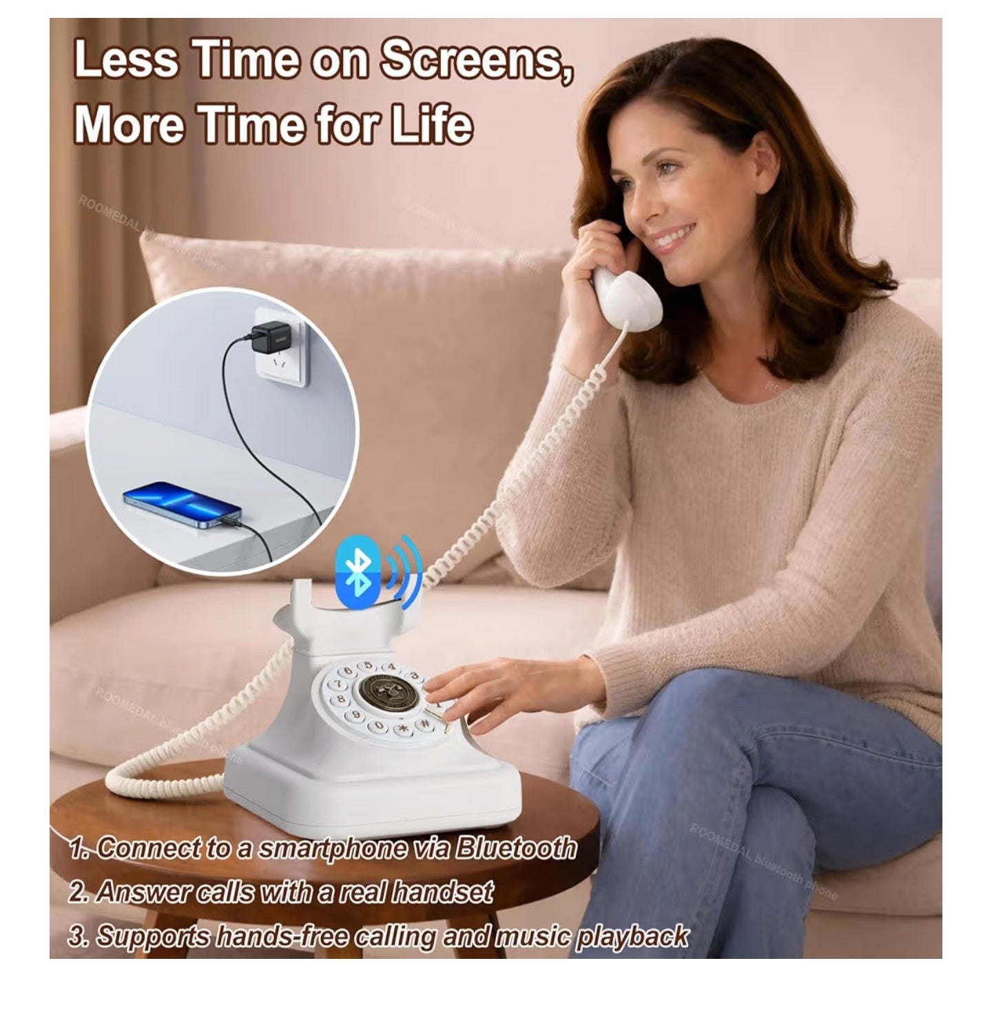 Bluetooth Retro Phone Landline Telephone,Bluetooth Home.