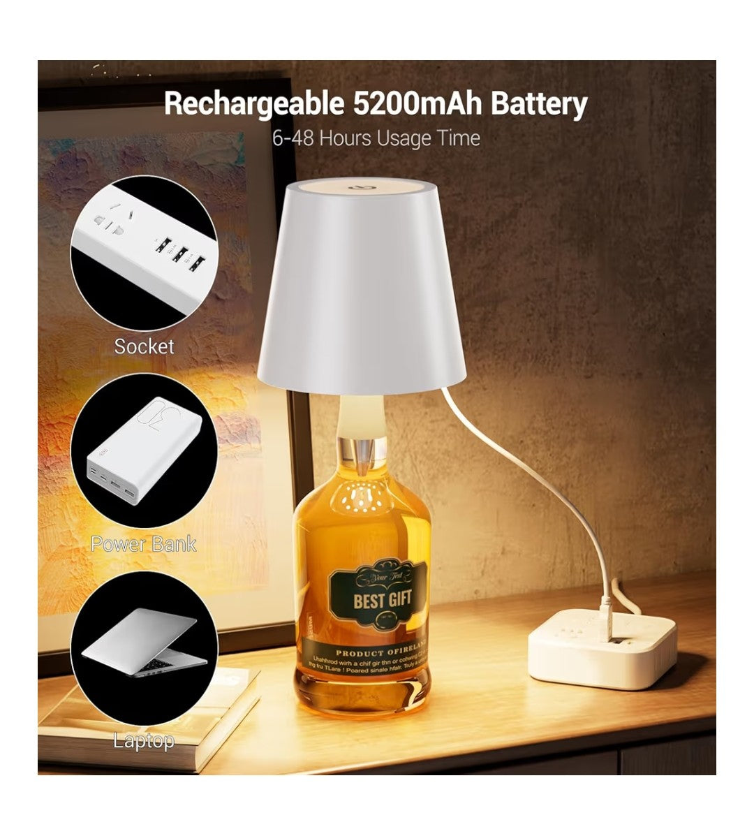 Wireless Bottle Lamp 2 pack