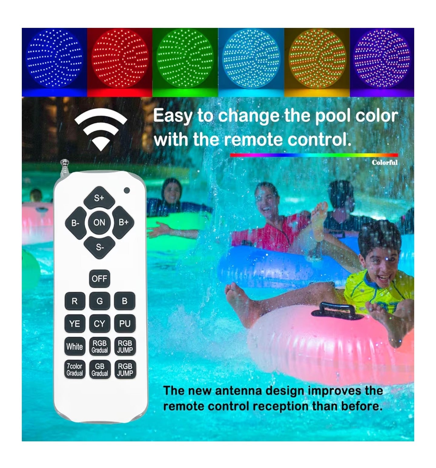 (244)
2025 Upgraded 50W Color LED Pool Light Bulb.