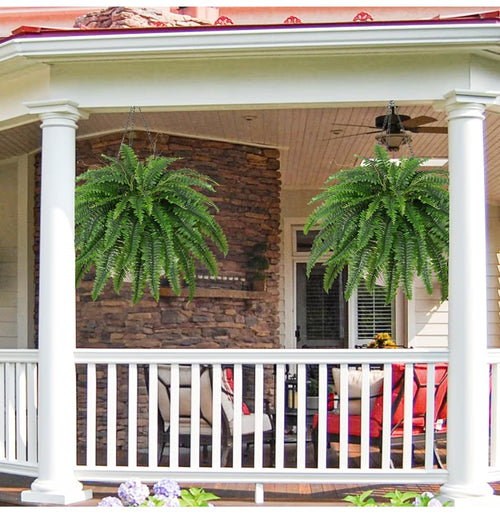 Artificial Boston Fern Bush- Set of 2 Large Artificial Ferns