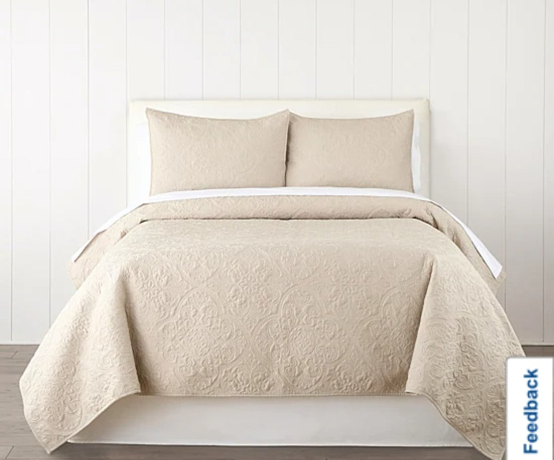 Home Expressions Harper Quilt King (Plaza Taupe)