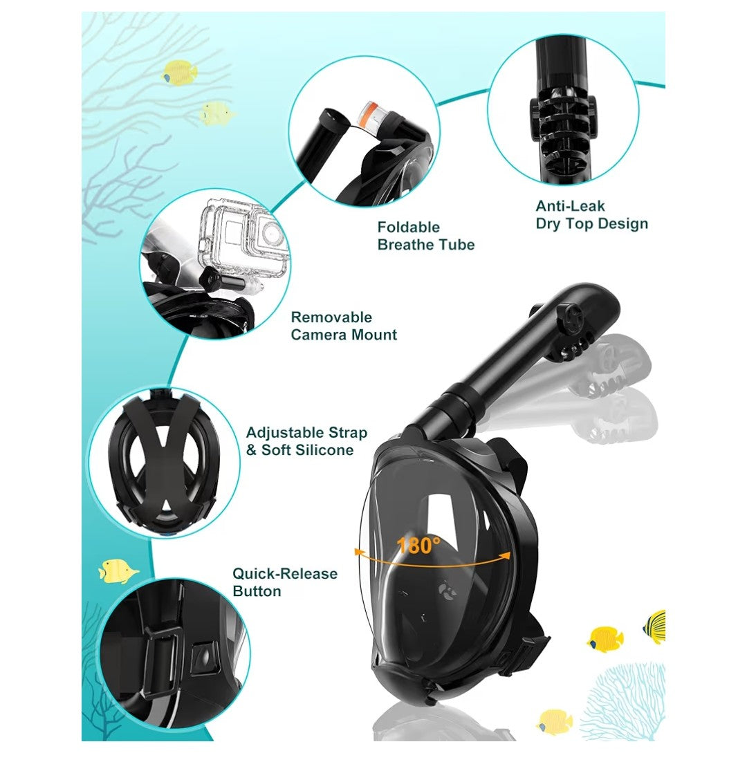 Viginsul Full Face Snorkel & Adjustable Fins