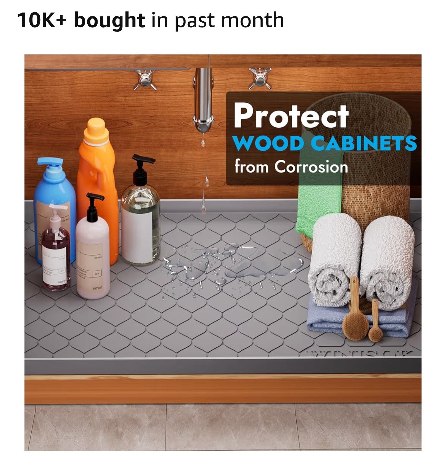 Winisok Silicone Under Sink Mat 34" x 22"