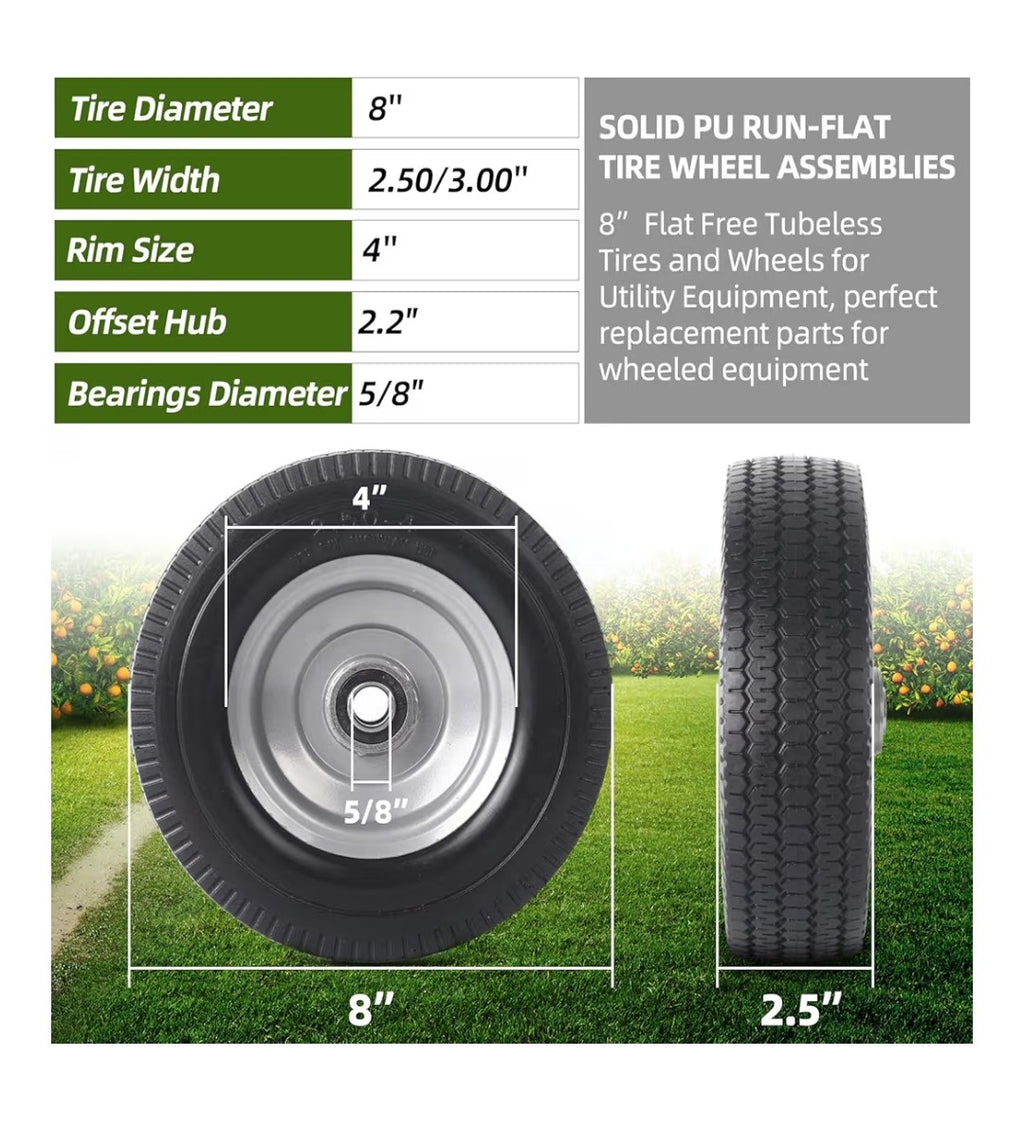AR-PRO 8in Solid Wheel 2 pack