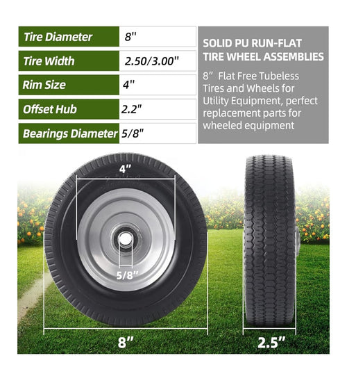 AR-PRO 8in Solid Wheel 2 pack