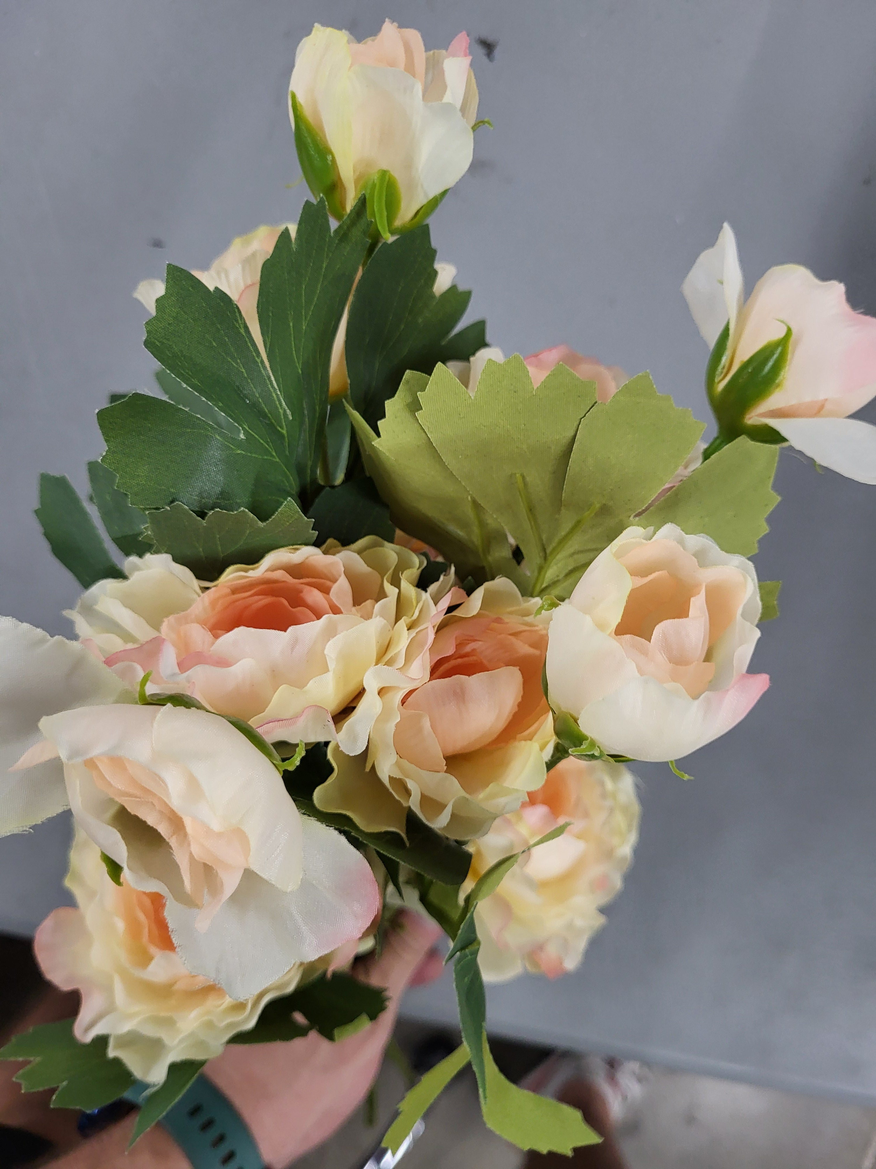 Artificial Champagne Roses (4 pack)