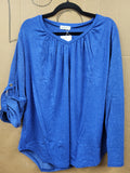 V-Neck Roll Up 3/4 Sleeve Tunic (XL)
