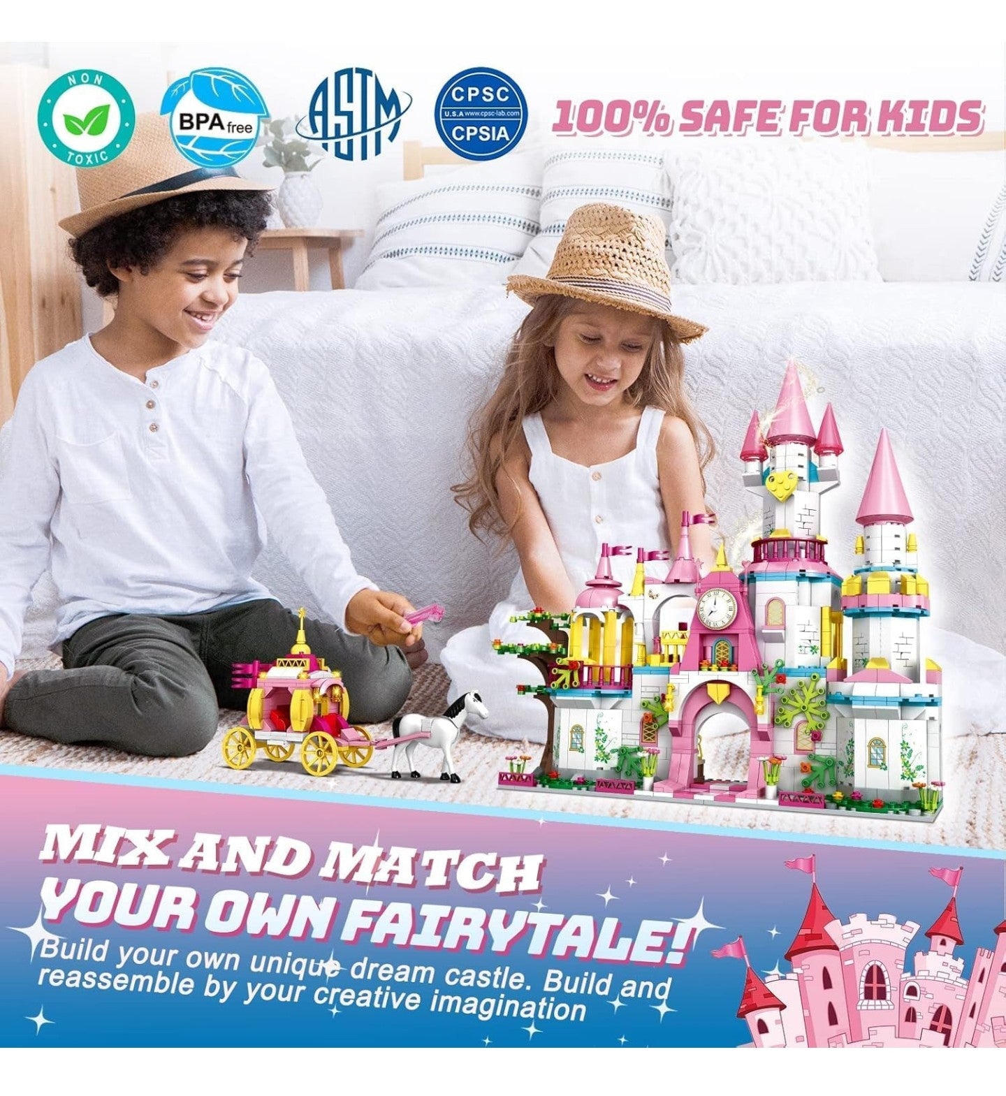 Castle STEM Building Toys for Girls Ages 6-12 Years Old, 1000PCS Building Sets for Girls