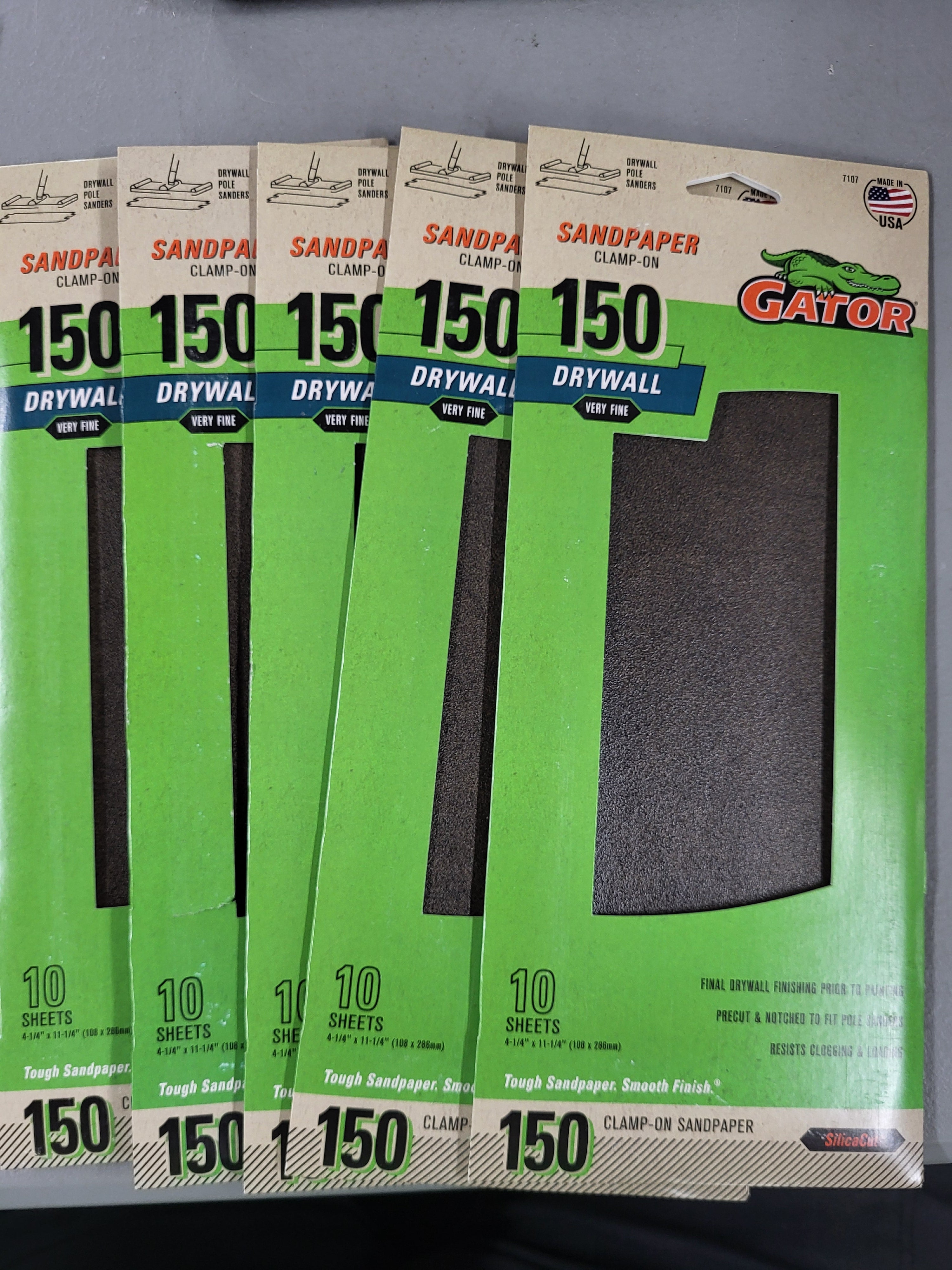 Gator Drywall Sandpaper, 150 Grit, (50 sheets)