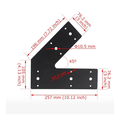 45 Degree Flat Plate Bracket 4 pack