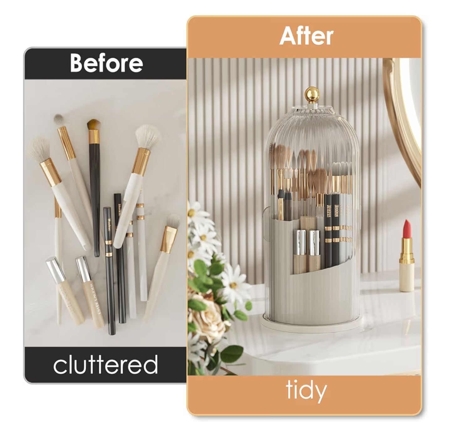 YOOLENS Makeup Brush Holder with Lid .