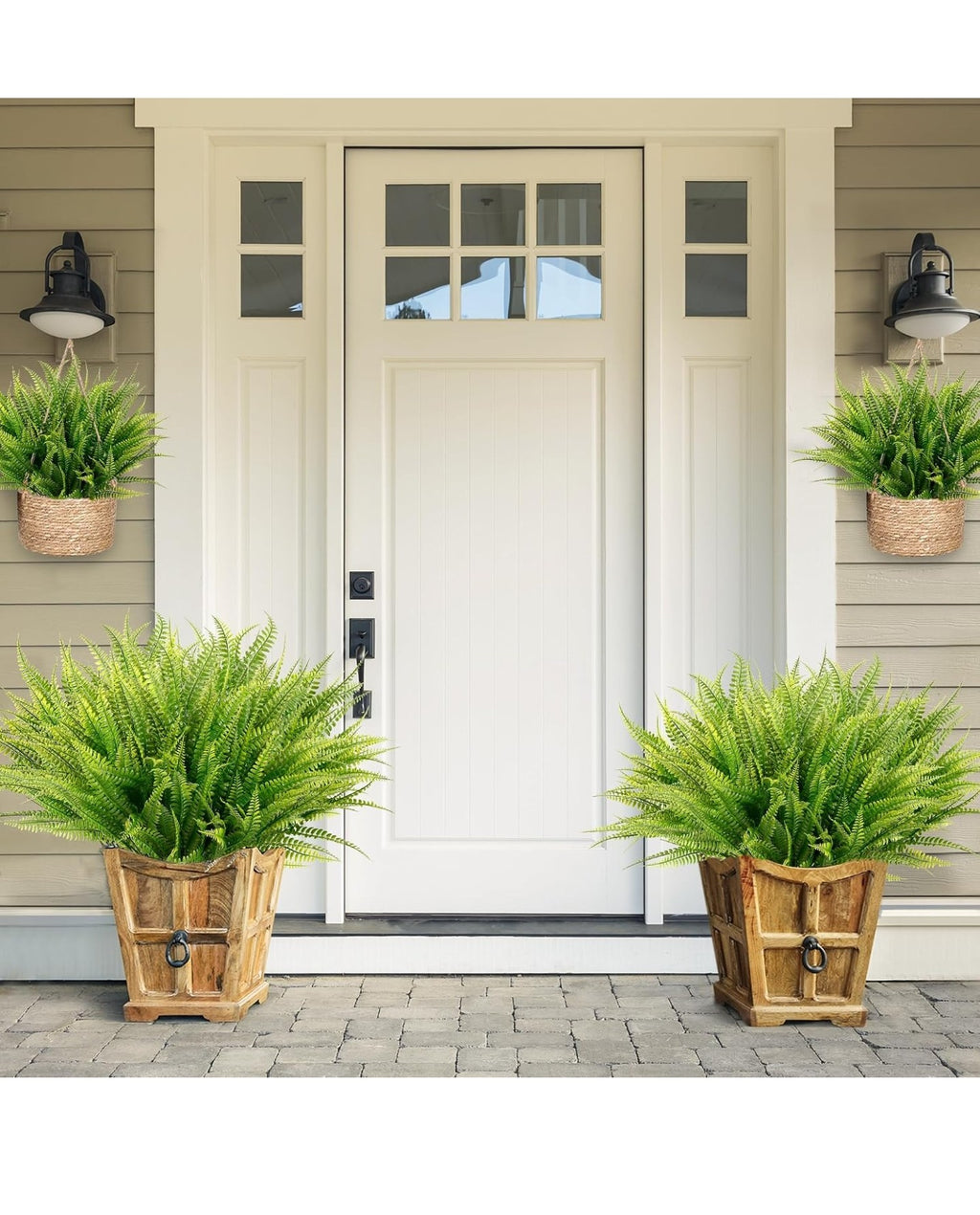 Sggvecsy 12 Bundles Artificial Boston Fern Plants.
