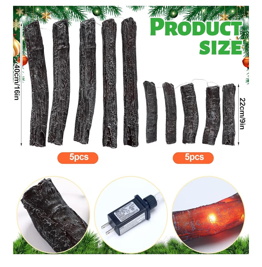 Flameless Fire Logs 10 pack