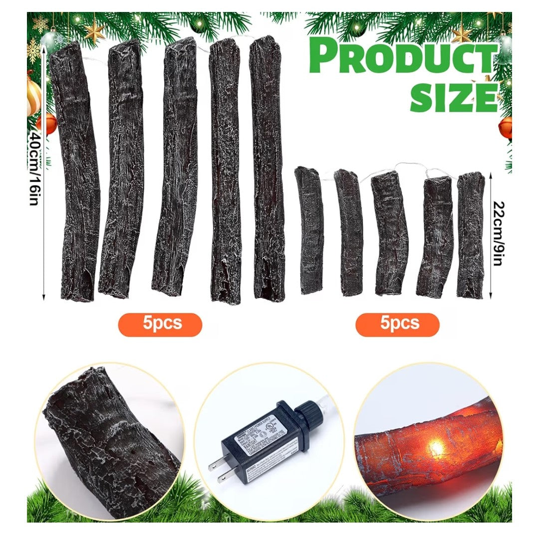 Flameless Fire Logs 10 pack