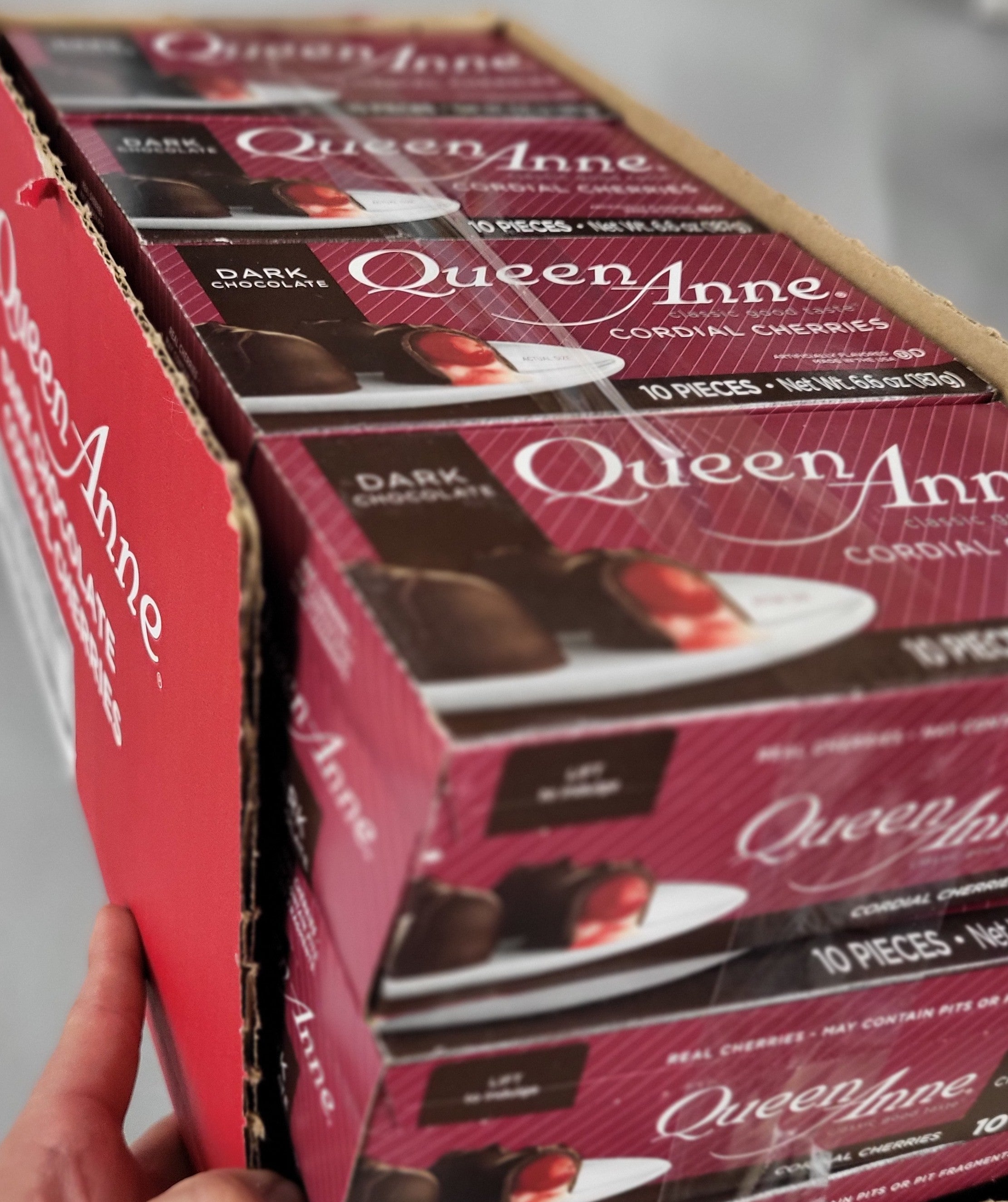 Queen Anne Cordial Cherries, Dark Chocolate (12 Boxes)