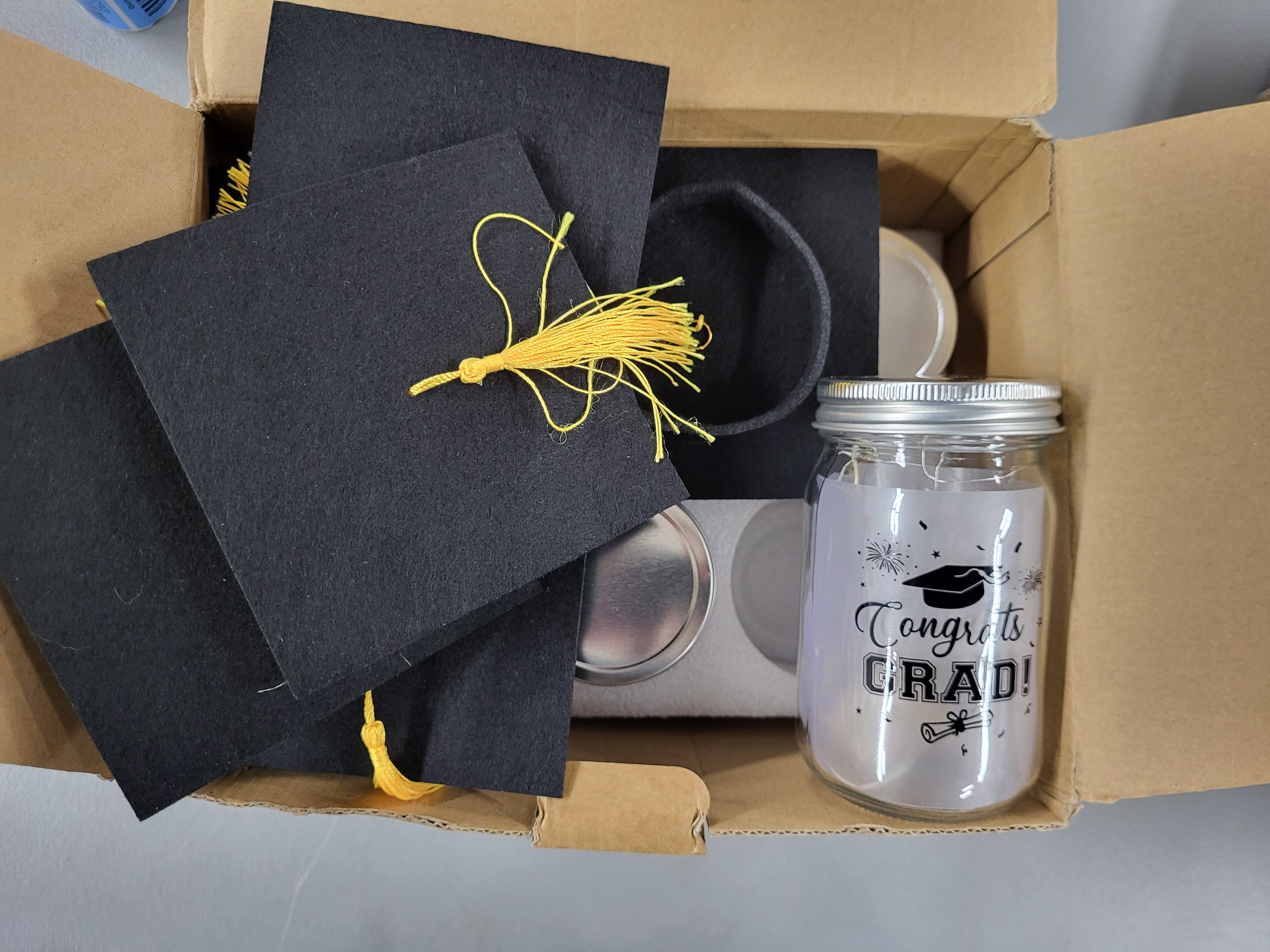 Mason Jar Graduation Cap Centerpieces set of 6