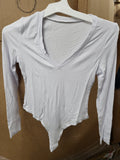 Long Sleeve V-Neck Bodysuit (Small)