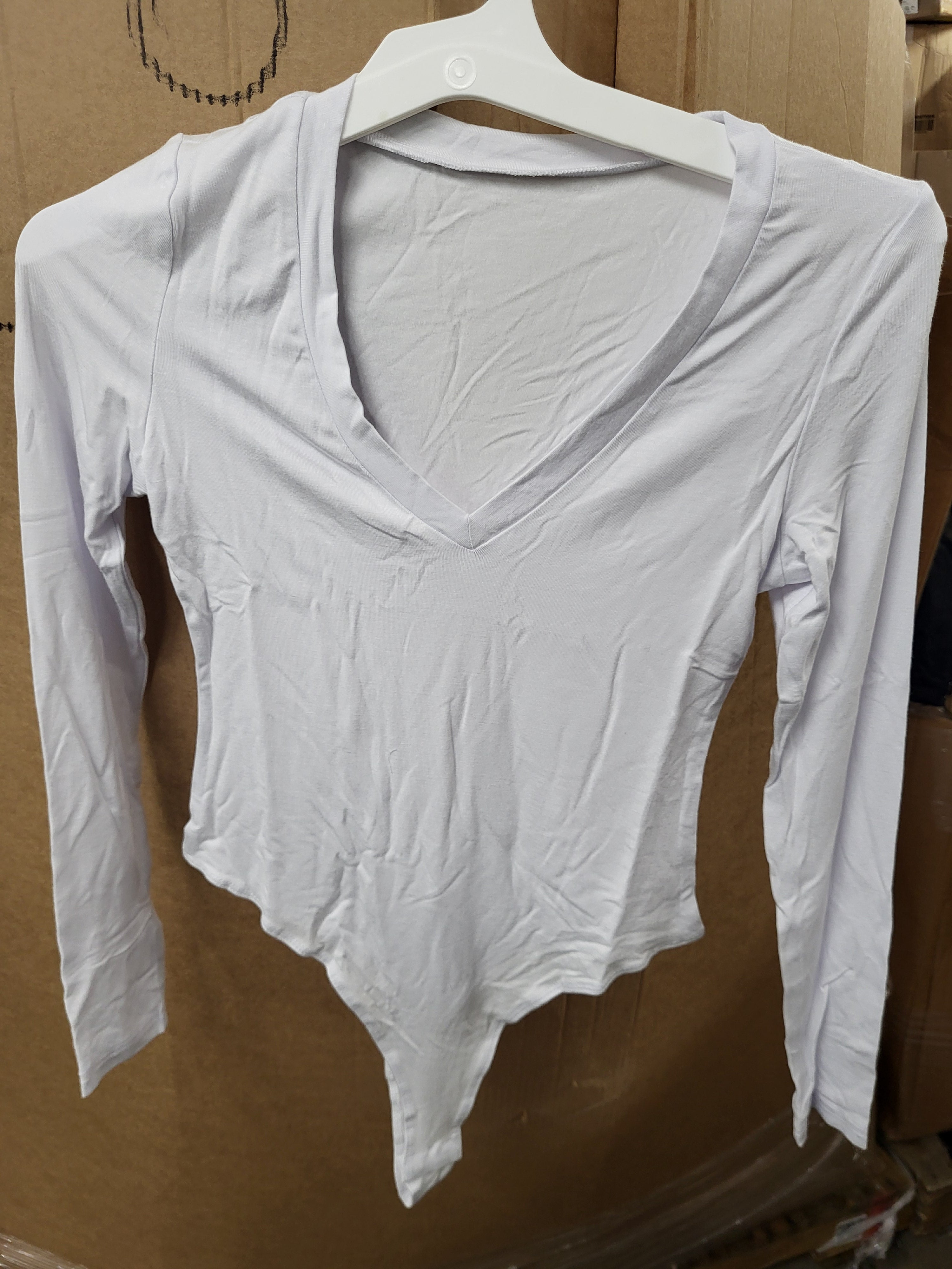 Long Sleeve V-Neck Bodysuit (Small)