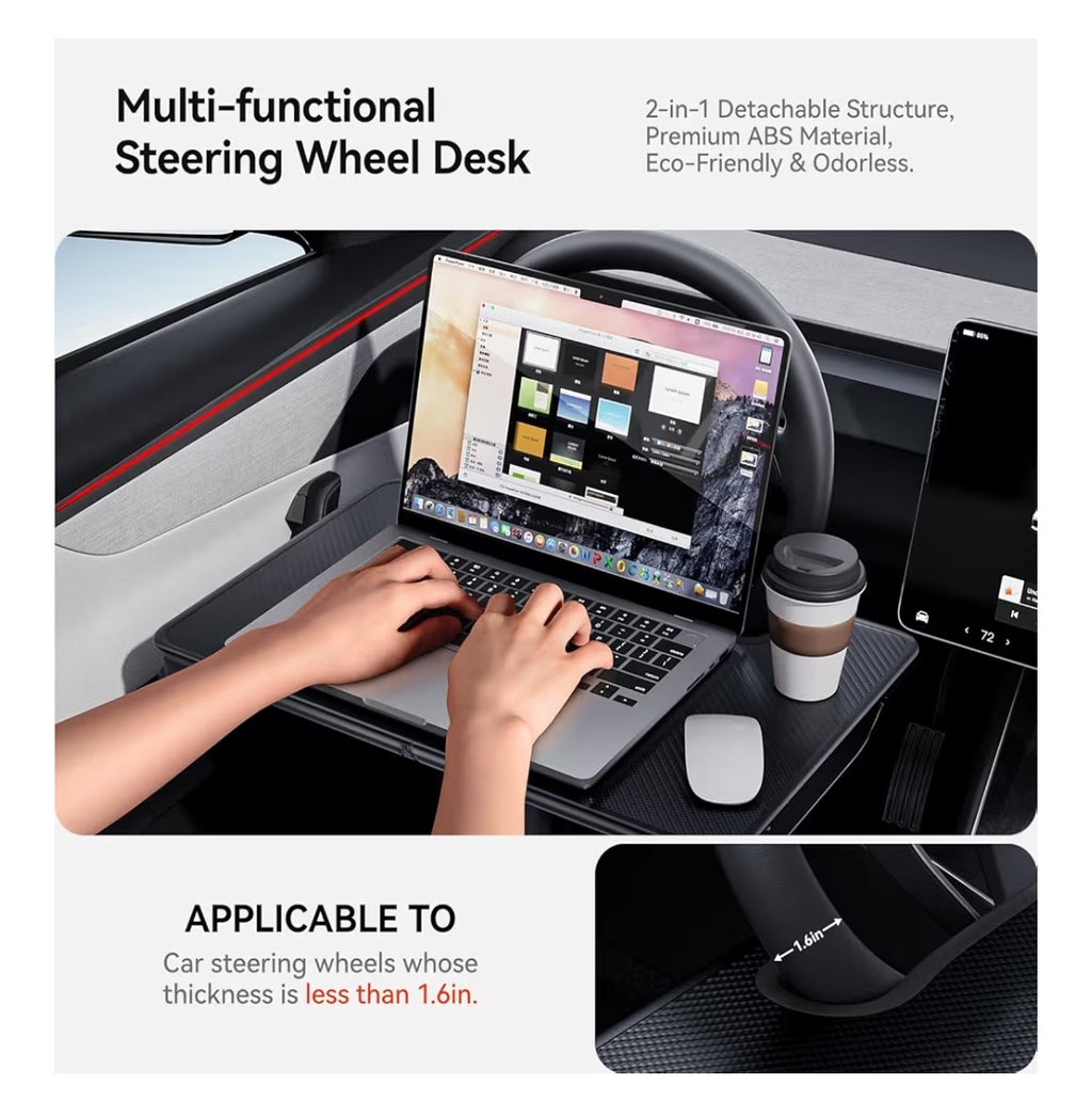 Yonzee 2-In-1 Car Steering Wheel Desk Tray