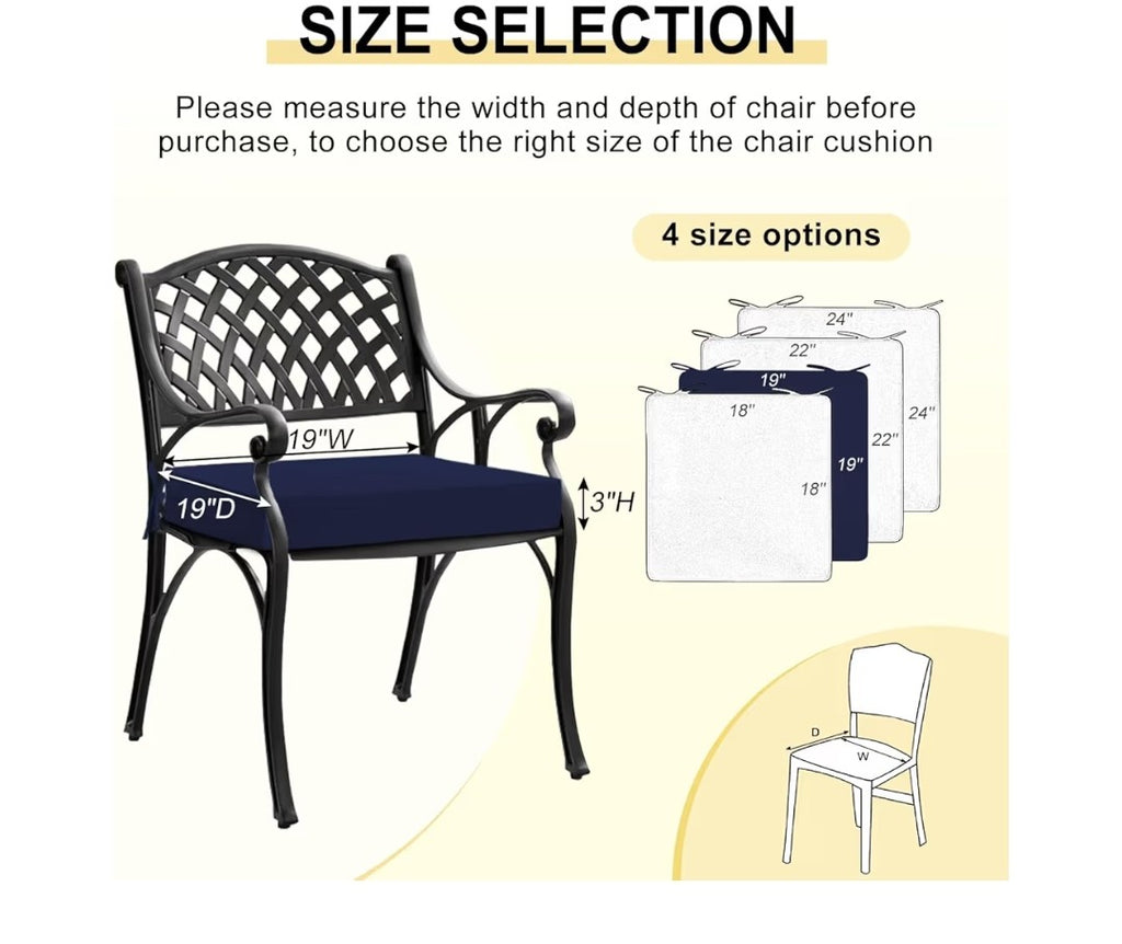 Waterproof Outdoor Chair Cushions 2 pack