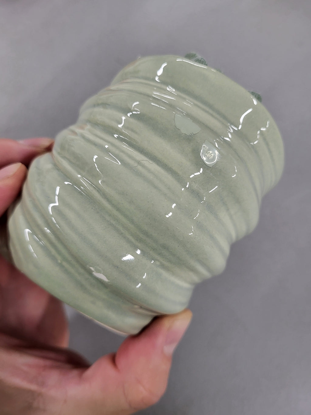 Artificial Succulent in Glass Shell Pot