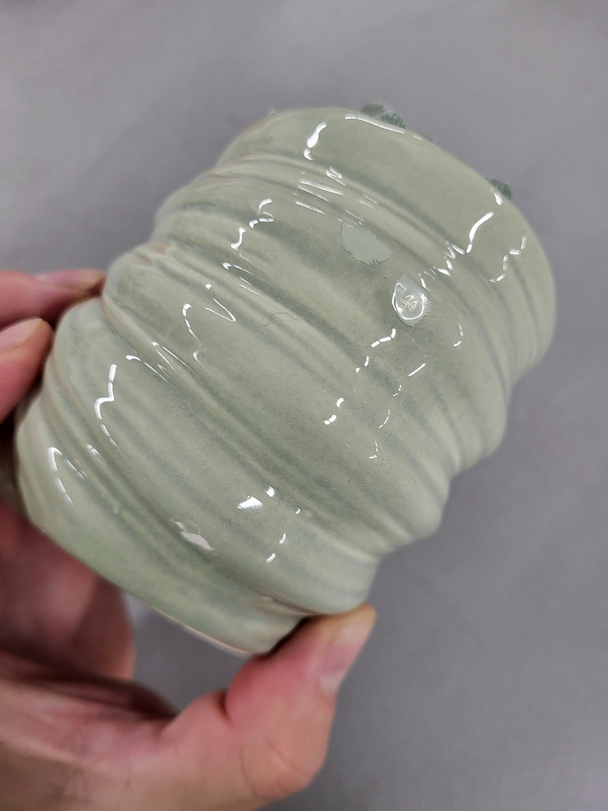 Artificial Succulent in Glass Shell Pot